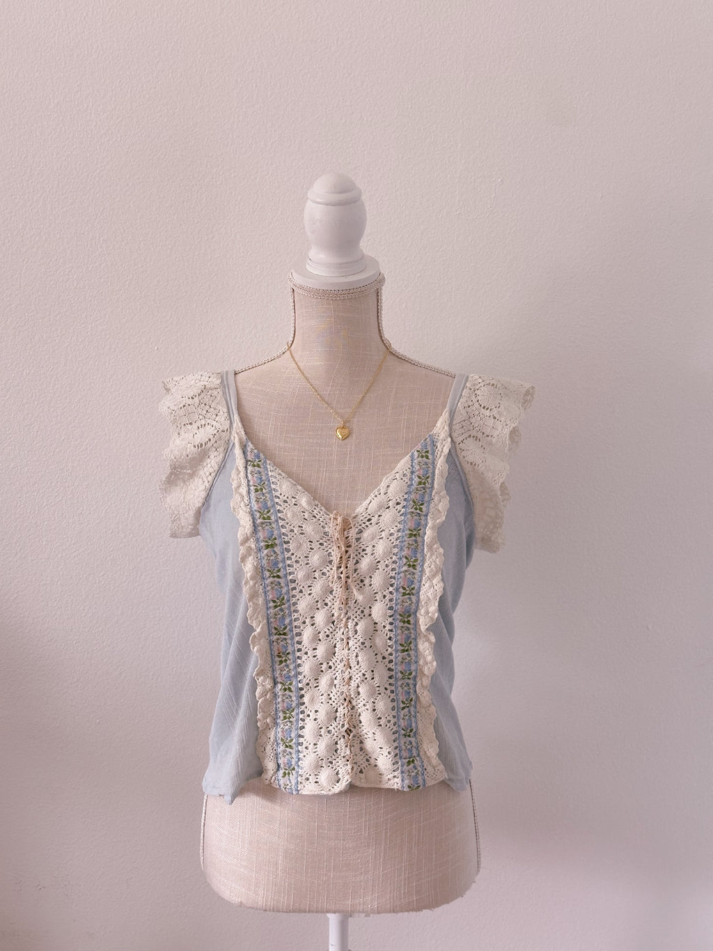 Shabby chic blue cami top size: M