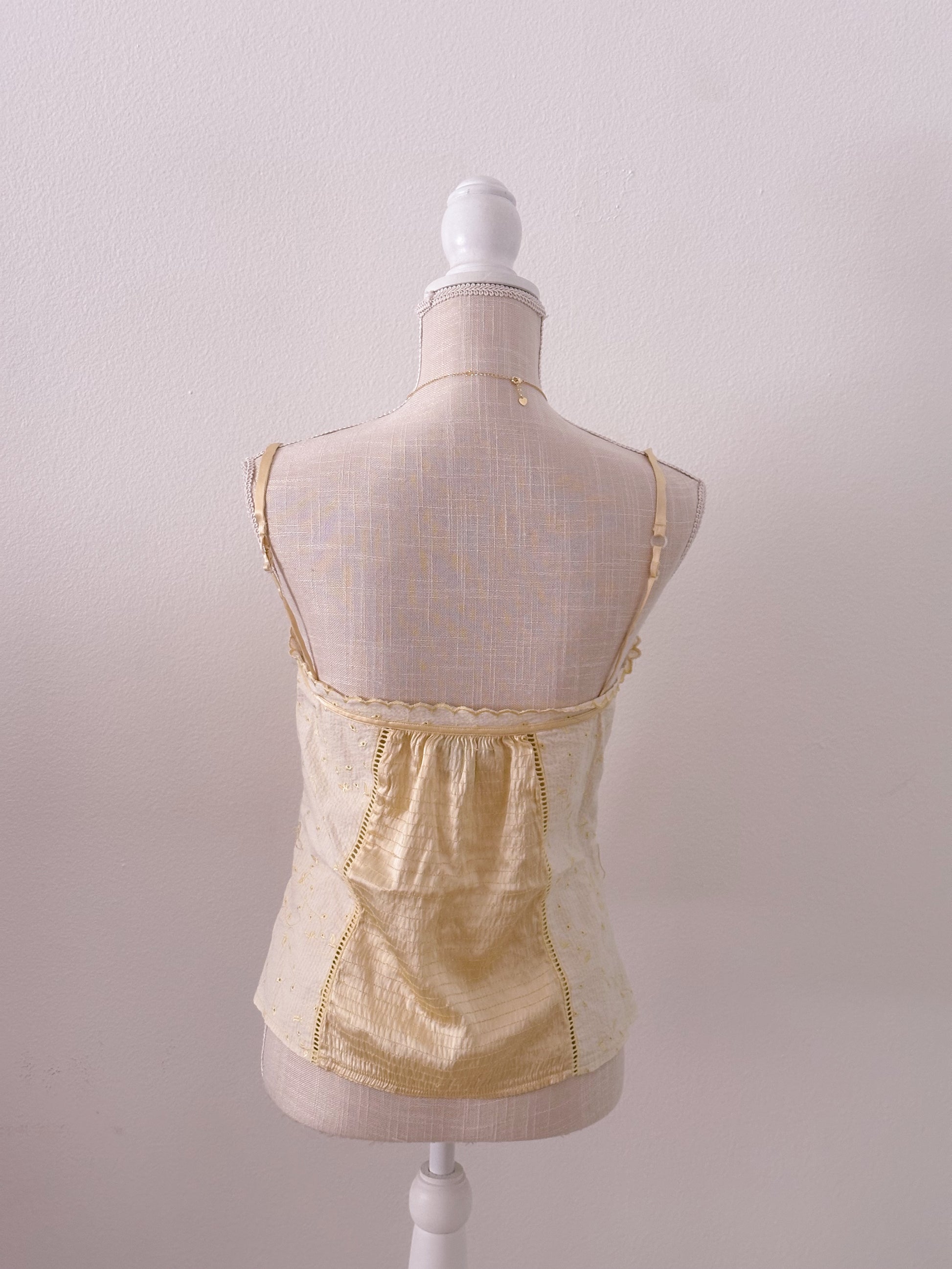 Vintage Bebe yellow milkmaid top size: S