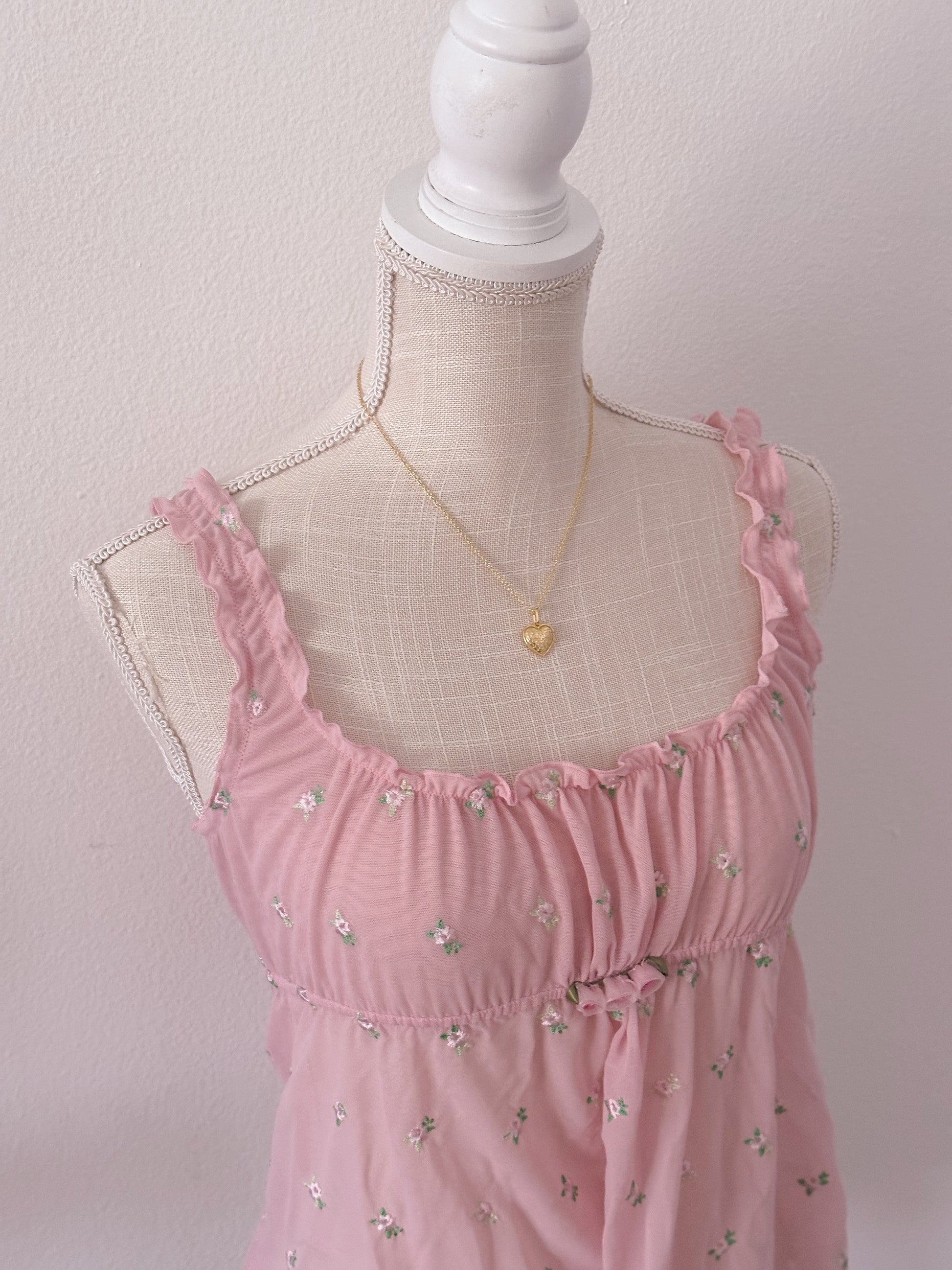 Vintage Victoria's Secret pink floral cami