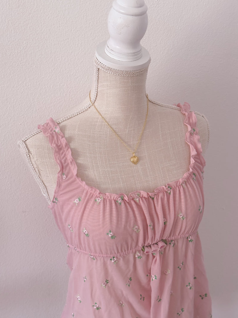 Vintage Victoria's Secret pink floral cami