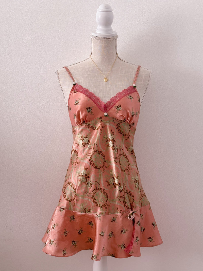 Vintage Victoria's Secret orange babydoll slip dress size: M