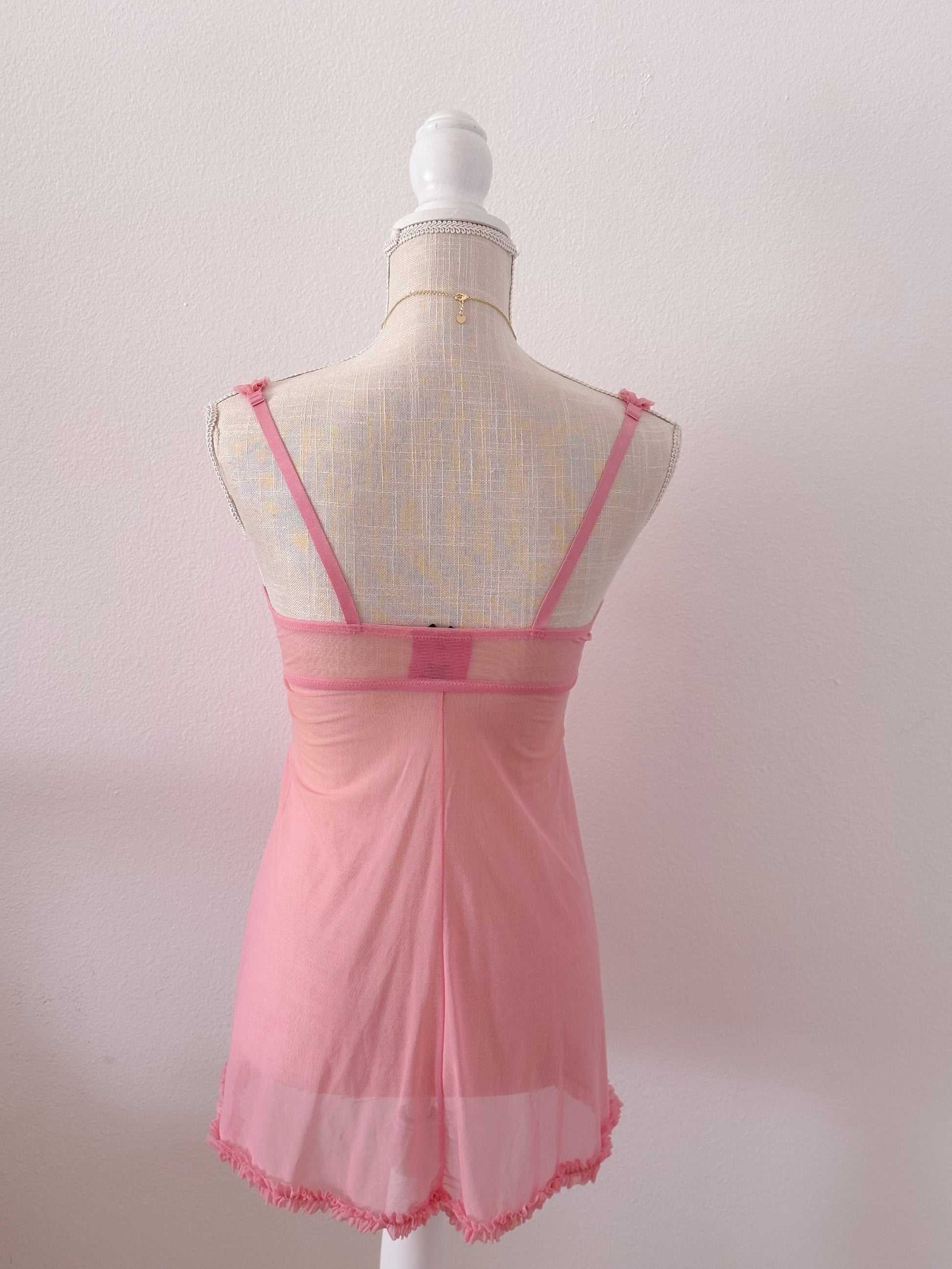 Vintage Victoria's Secret Pink babydoll lingerie sequin top size: 34 B