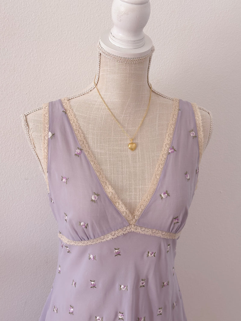 Vintage Victoria's Secret purple lilac floral slip dress size: M