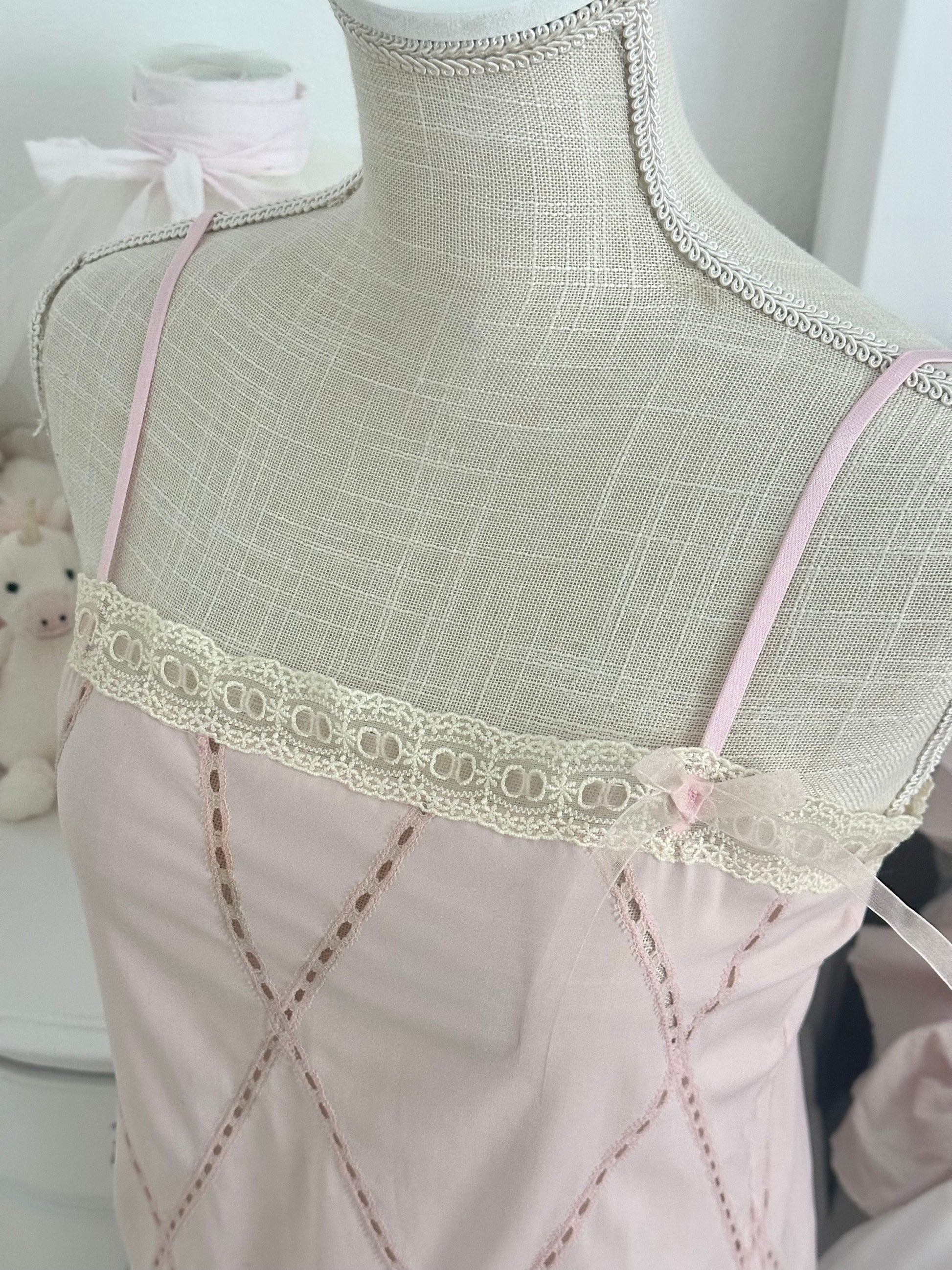 Vintage 2005 Victoria’s Secret Pink Shabby Chic Slip Dress Size: M