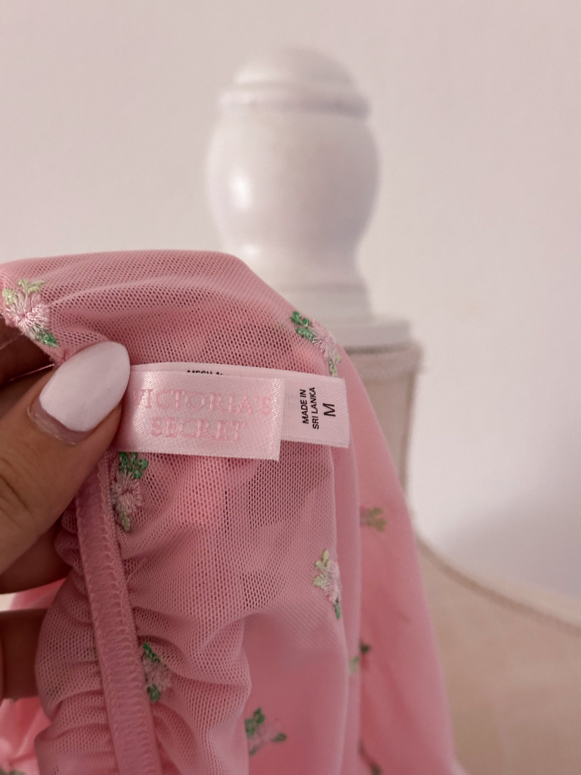 Vintage Victoria's Secret pink floral milkmaid cami top size: M