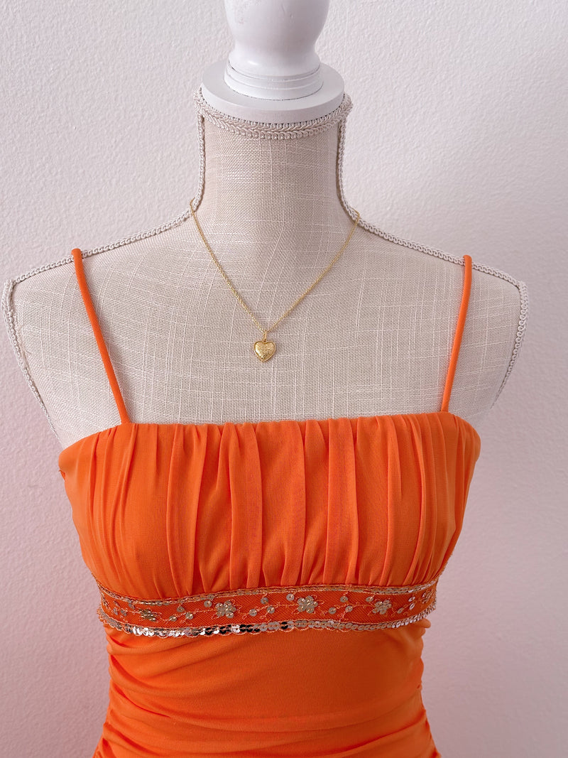 Vintage Taboo Orange mini formal dress size: S