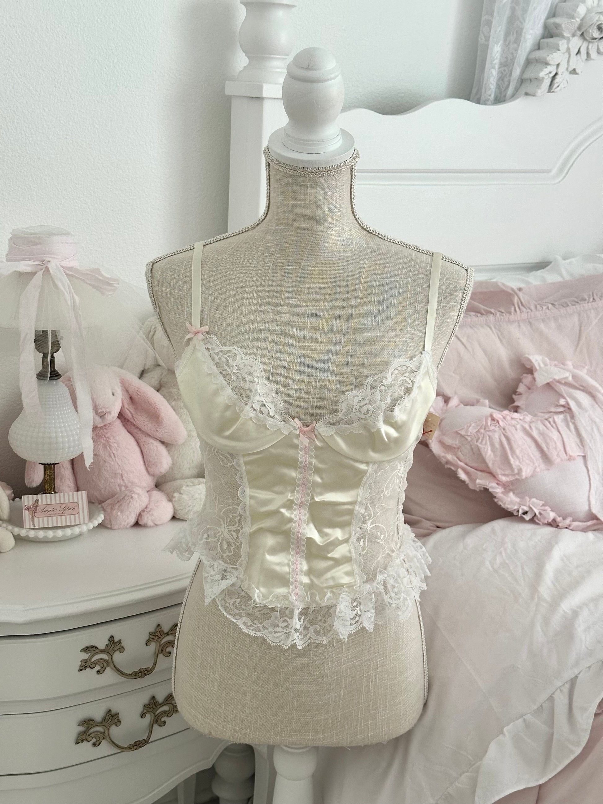 Vintage 1990s Frederick’s of Hollywood White Sheer Cami Top NWT Size: S