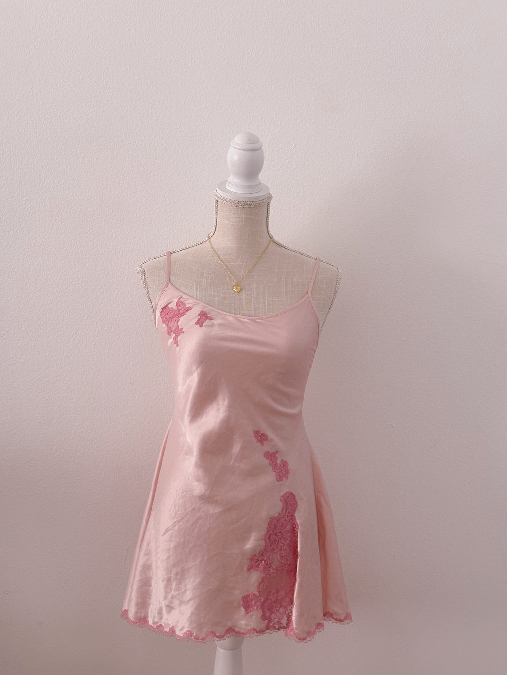 Vintage Victoria's Secret pink fashion show slip dress