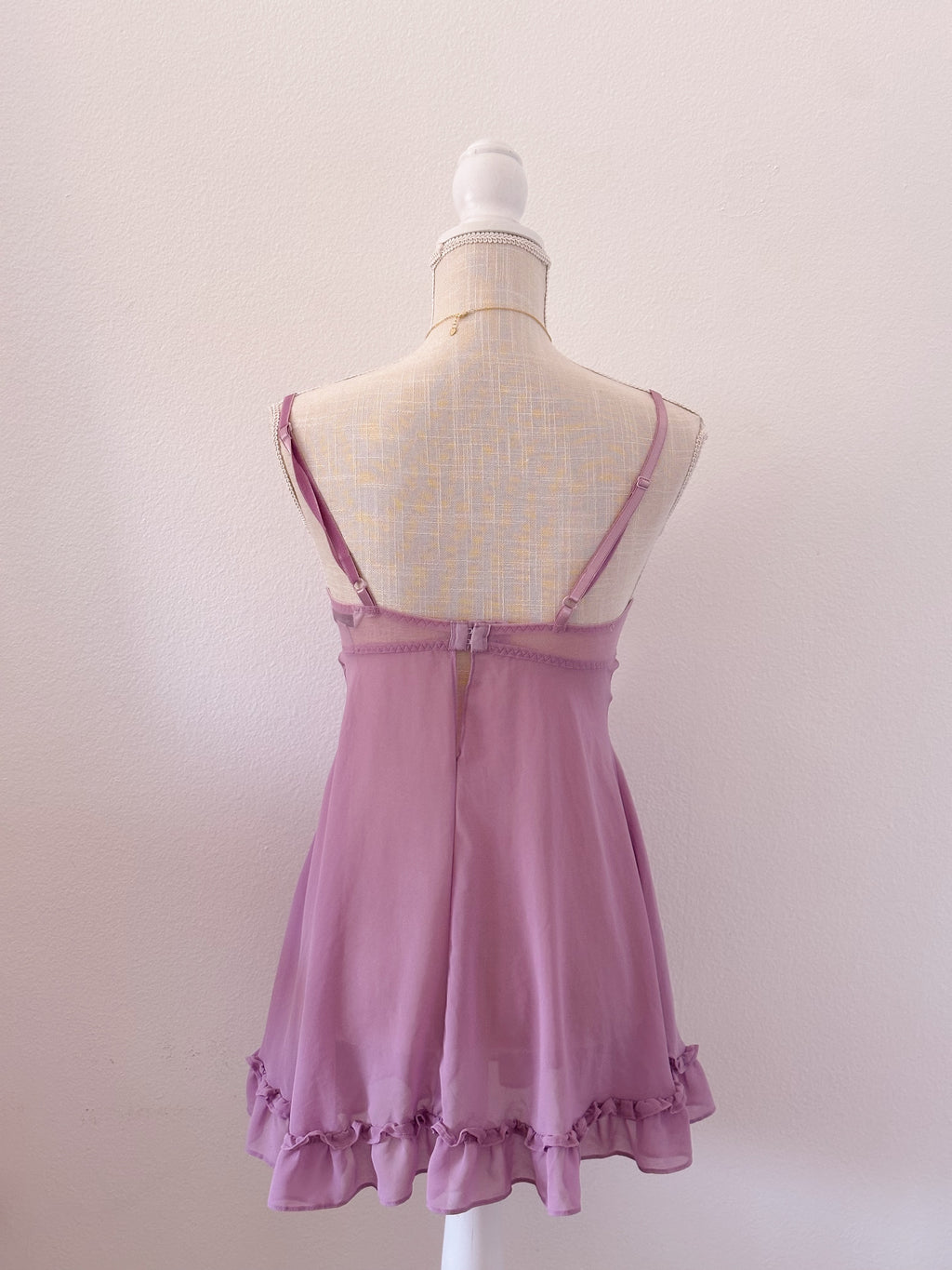 Vintage purple Delicates babydoll slip dress size: S