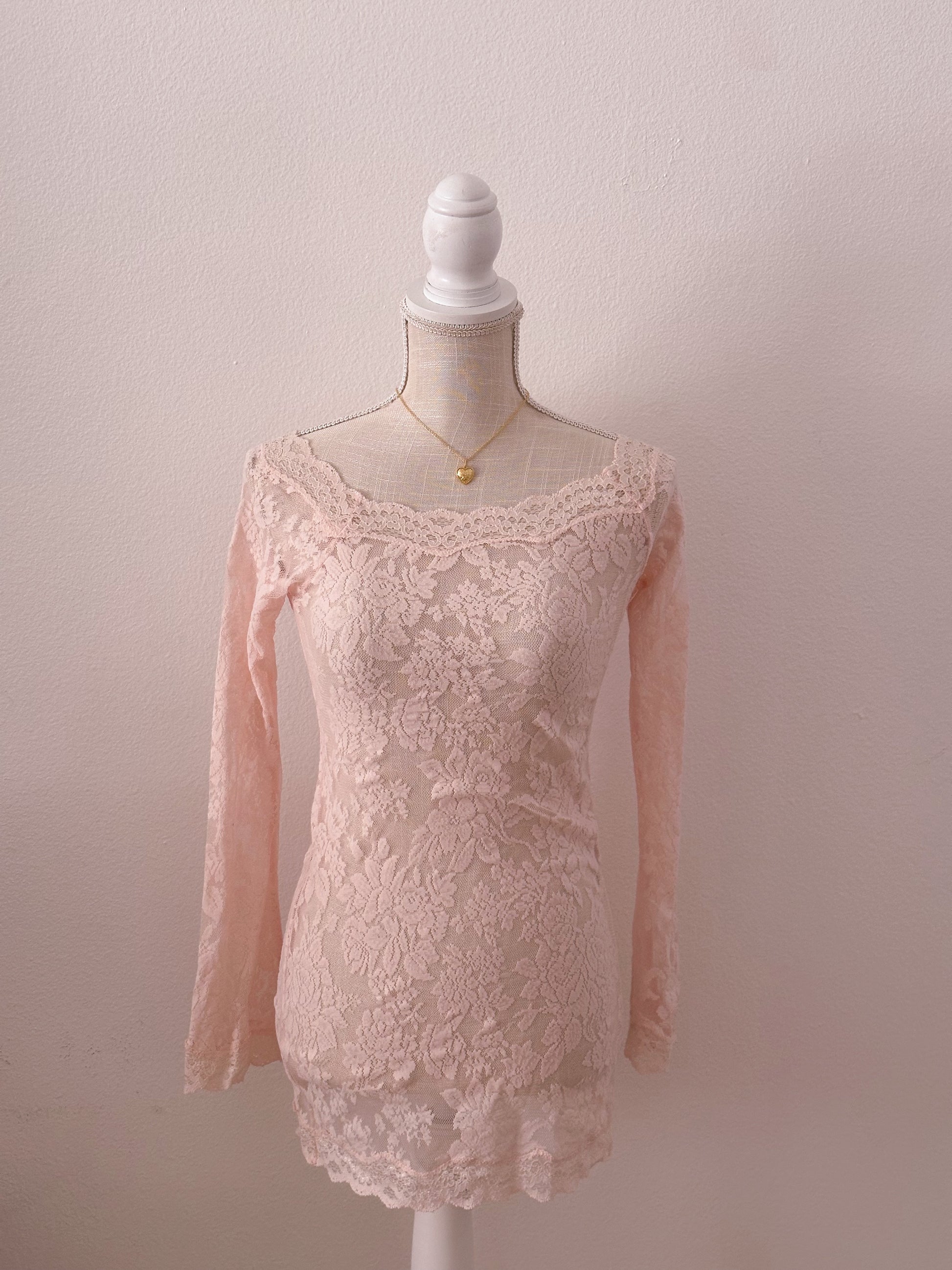 Vintage Victoria Secret, sheer pink slip dress size: xs