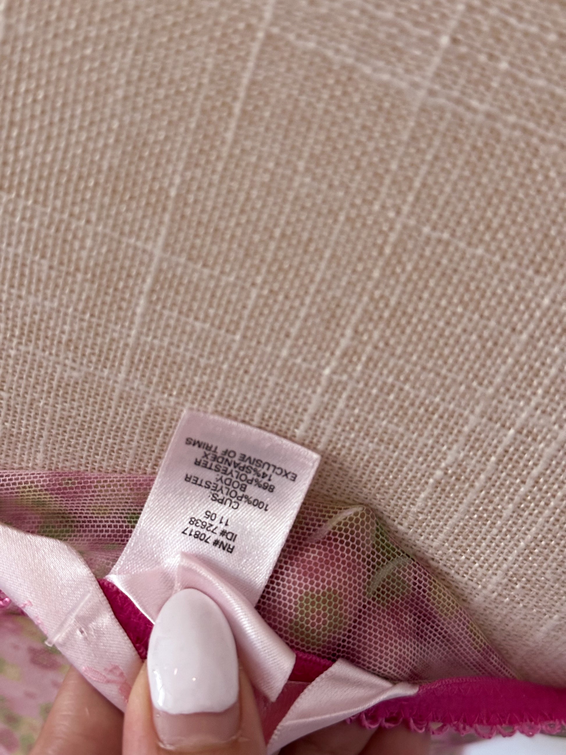 Vintage Victoria's Secret, pink and green, sheer viral cami size: S