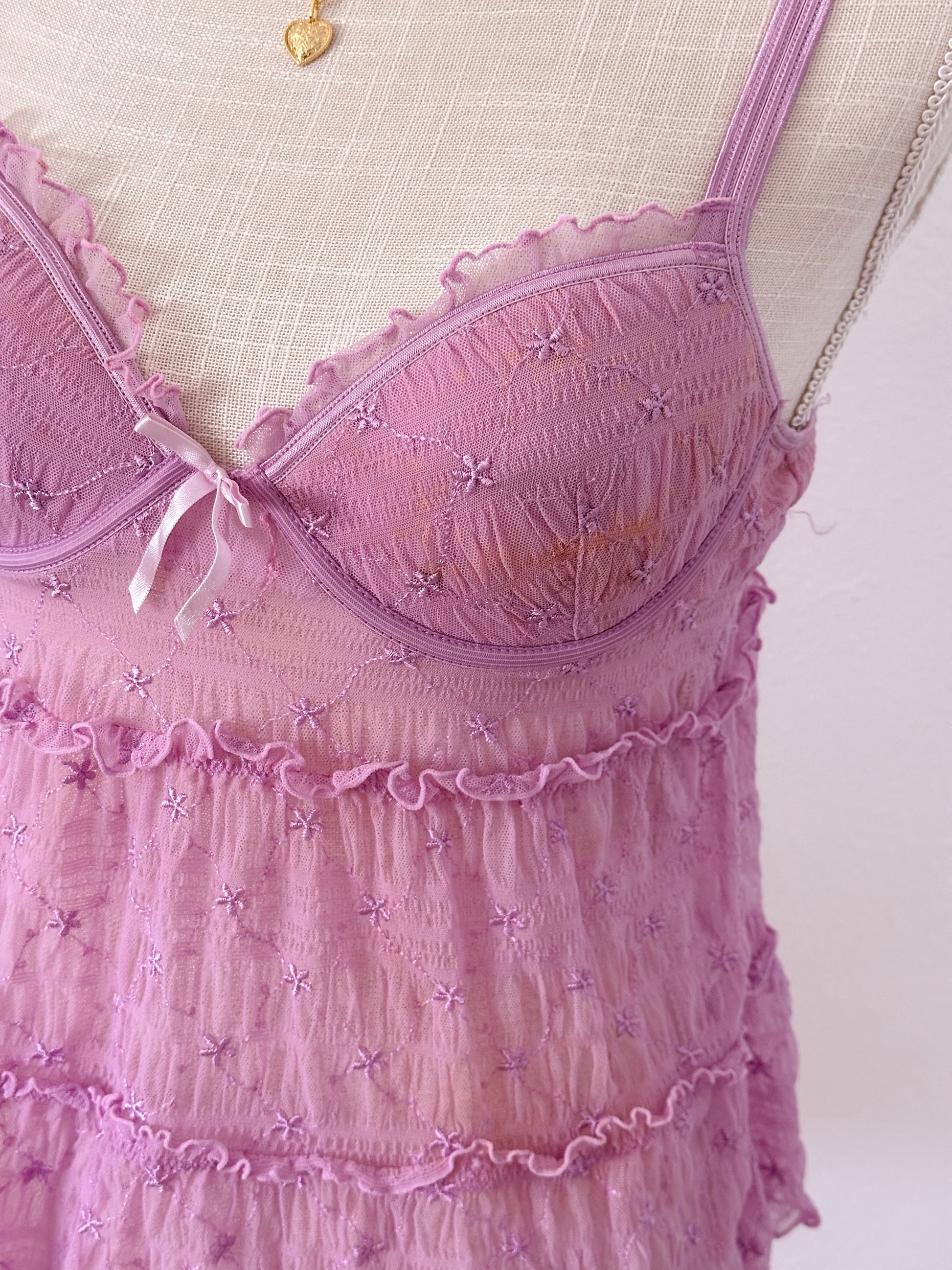 Victoria's Secret Purple bustier babydoll top size: 34 C