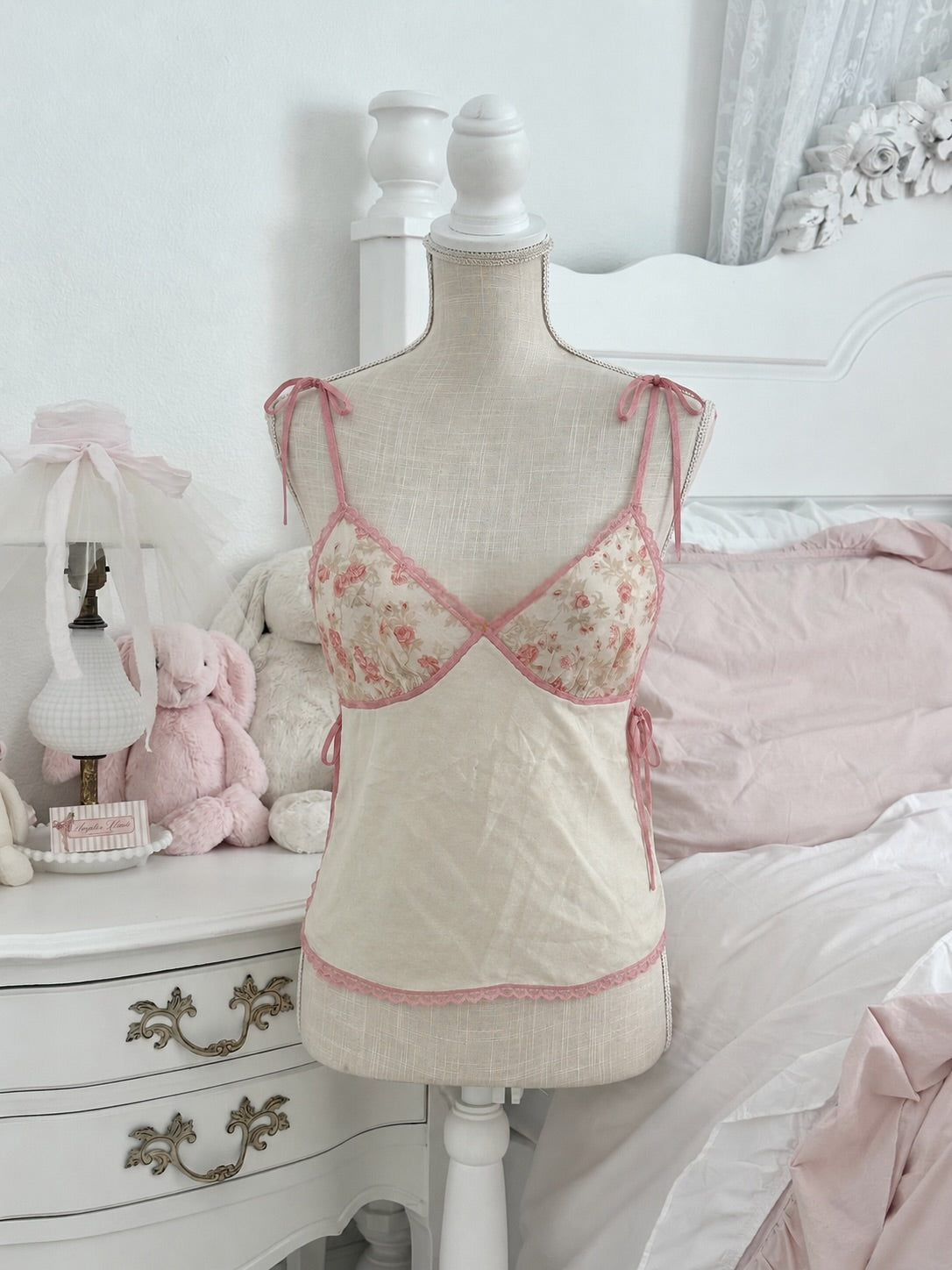 Vintage 2003 Victoria’s Secret Silk Floral Ribbon Cami Top Size: S