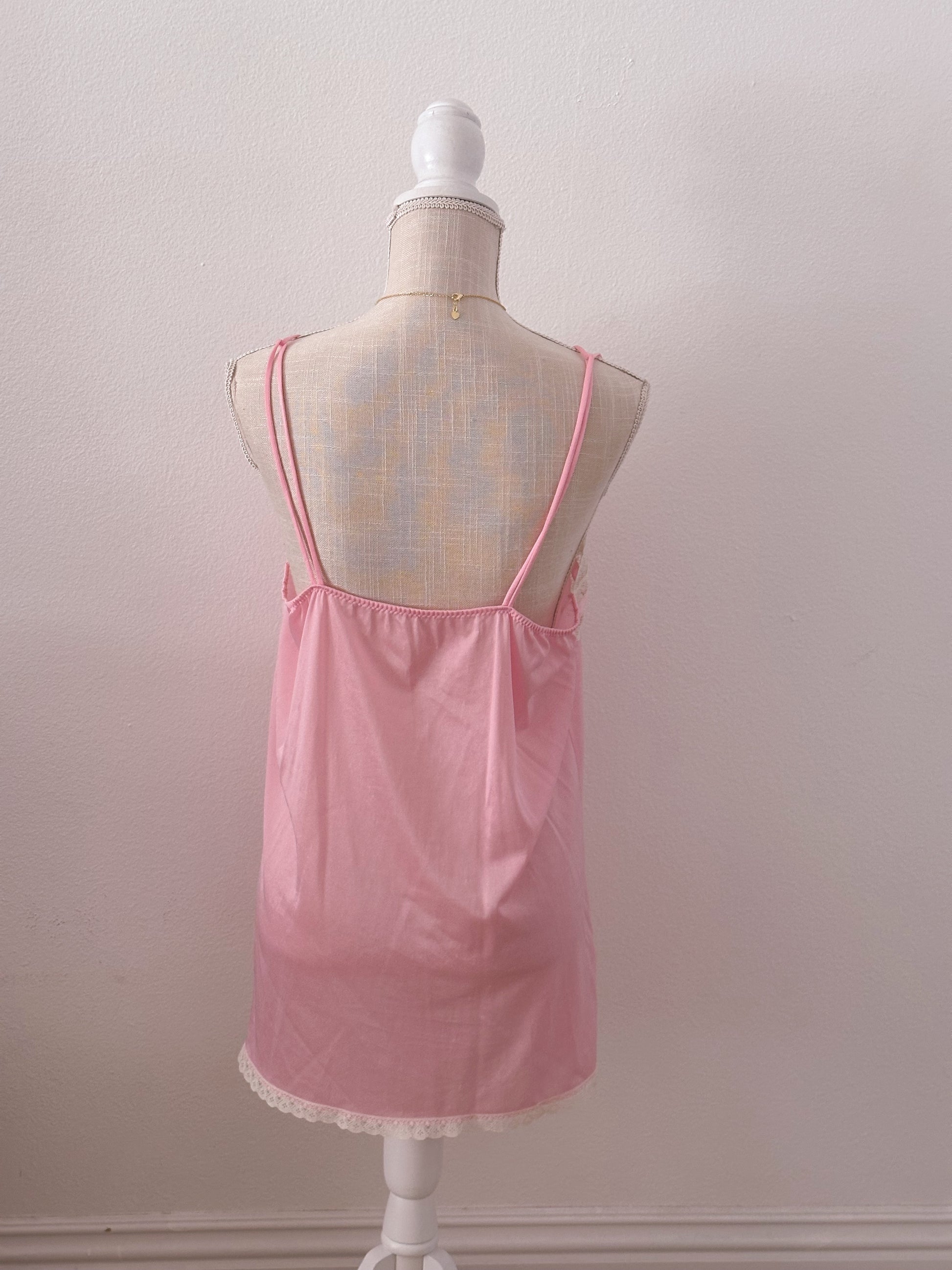 Vintage 1970s pink Babydoll slip dress Size: L