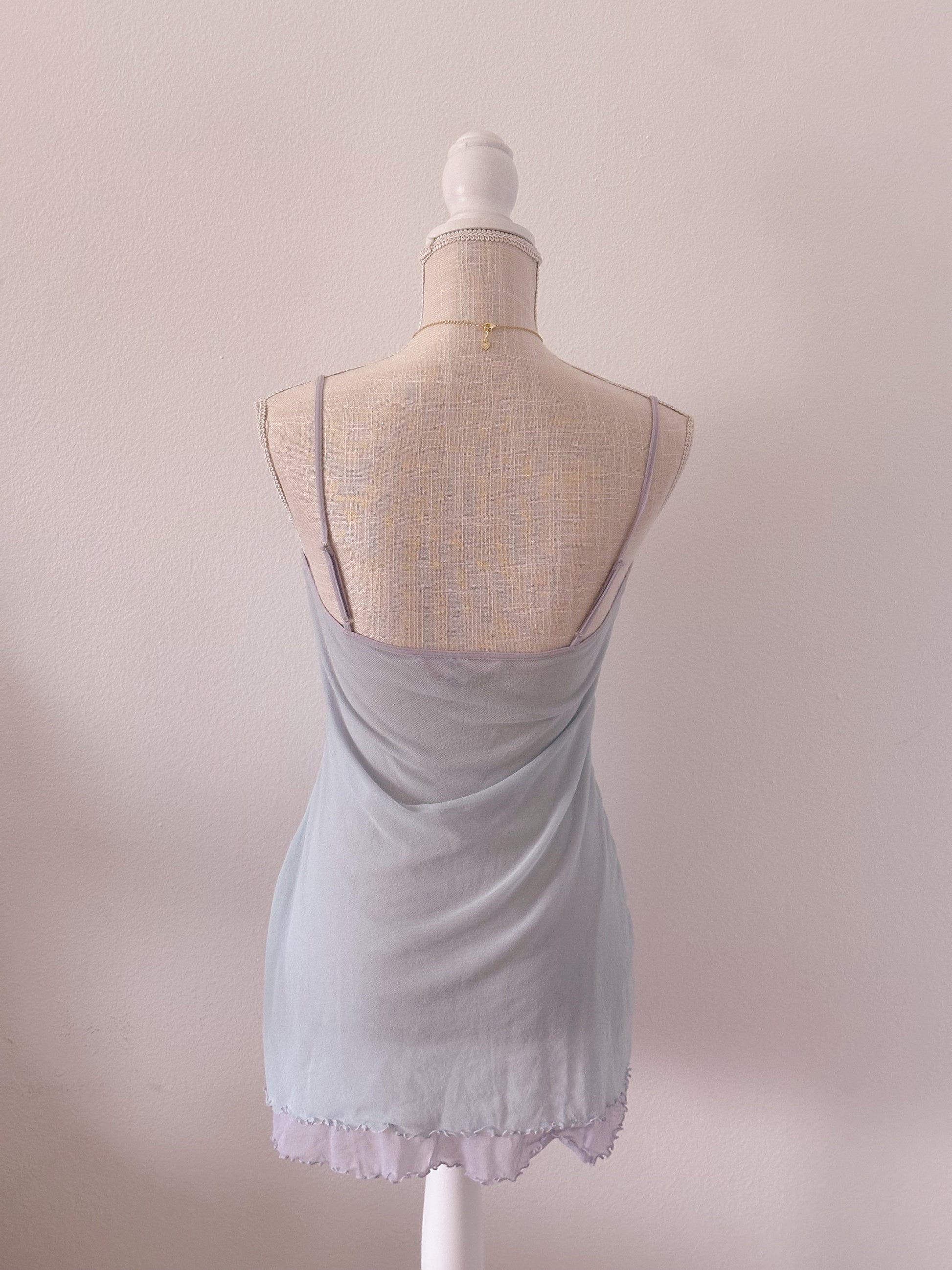 Vintage Victoria's Secret lilac and blue shabby chic babydoll dress size: S