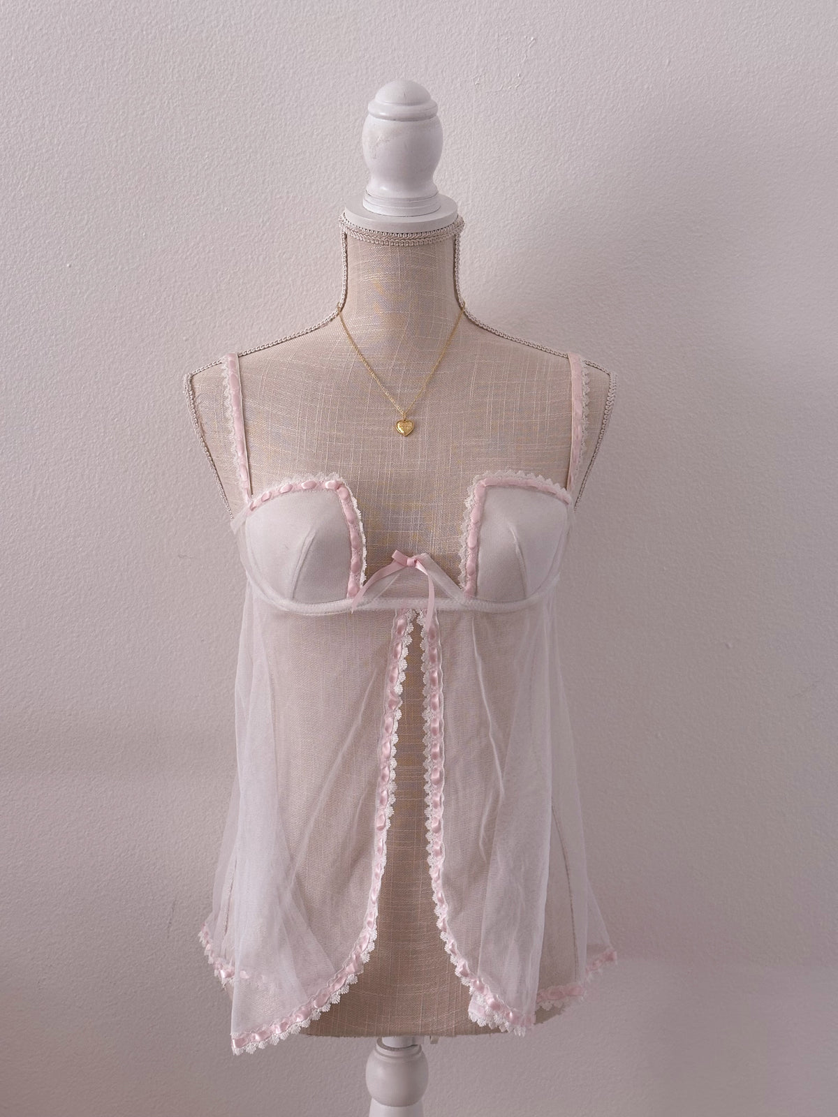Vintage Fredricks of Hollywood white babydoll top Size: S