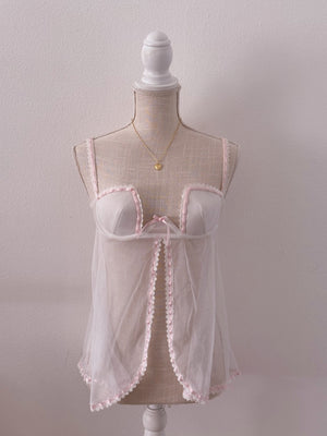 Vintage Fredricks of Hollywood white babydoll top Size: S