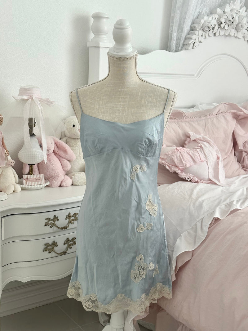 Vintage 2001 Victoria’s Secret Blue Silk Slip Dress Size: M