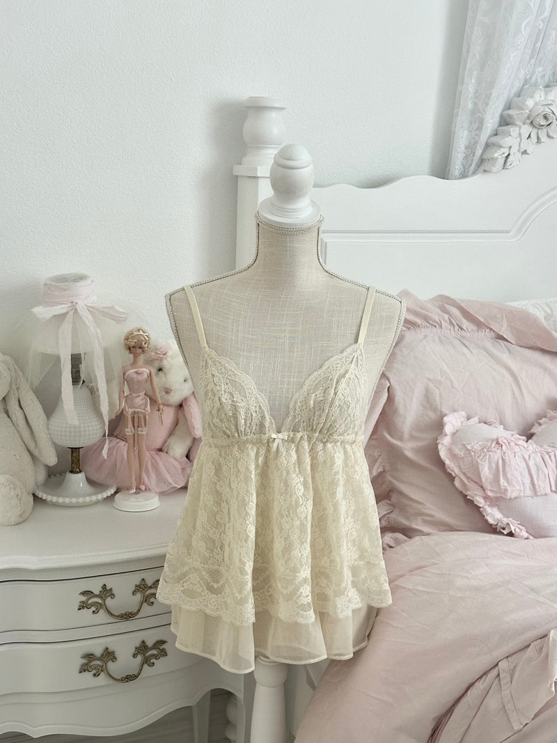 Vintage 2008 Victoria’s Secret Sexy Little Things Cream Lace Cami Top Size M