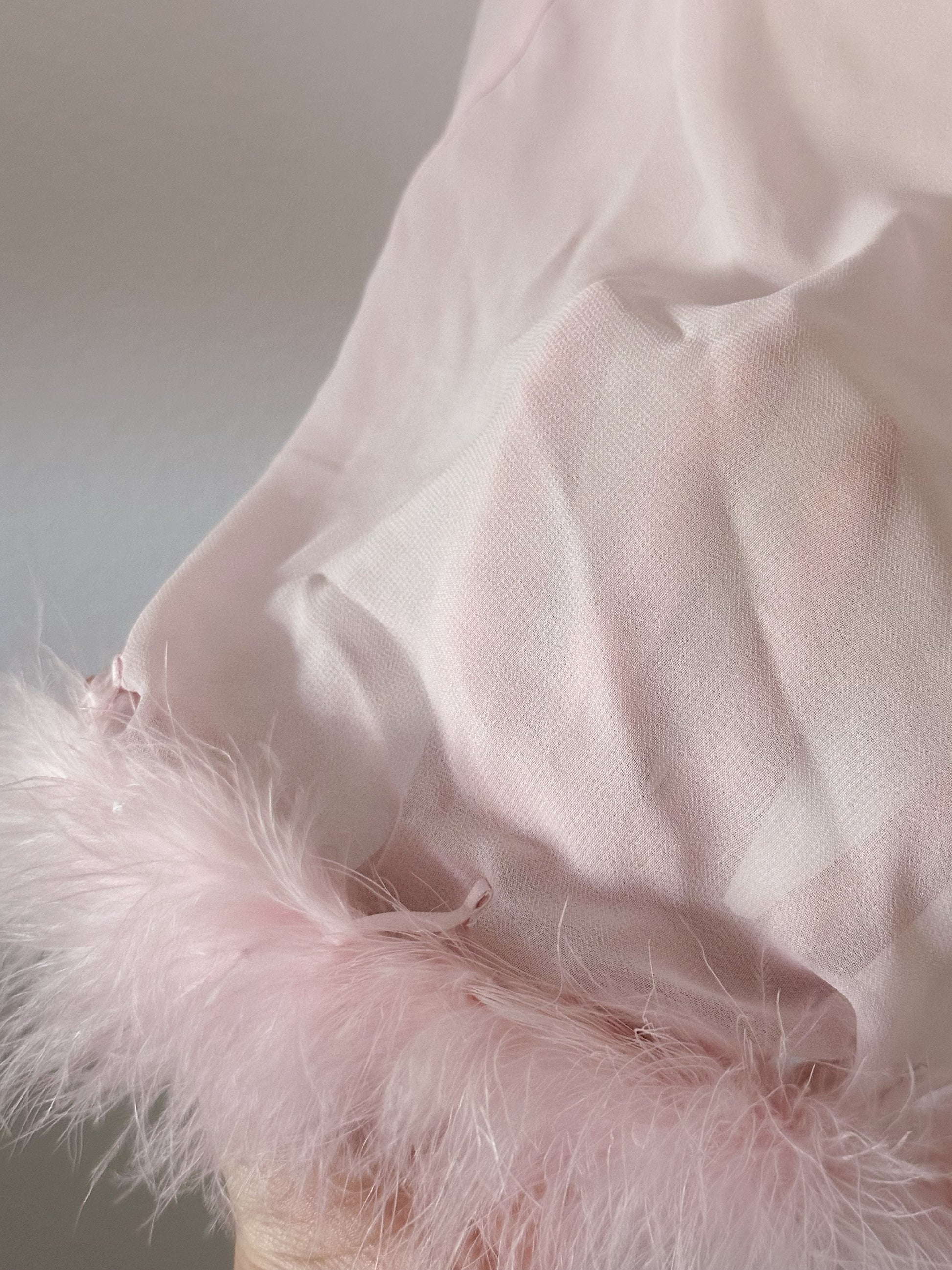 Vintage Victoria's Secret pink marabou babydoll top size: S