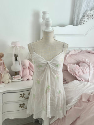 Vintage 2001 Victoria’s Secret Floral Sequin Open-Front Babydoll Top Size: M