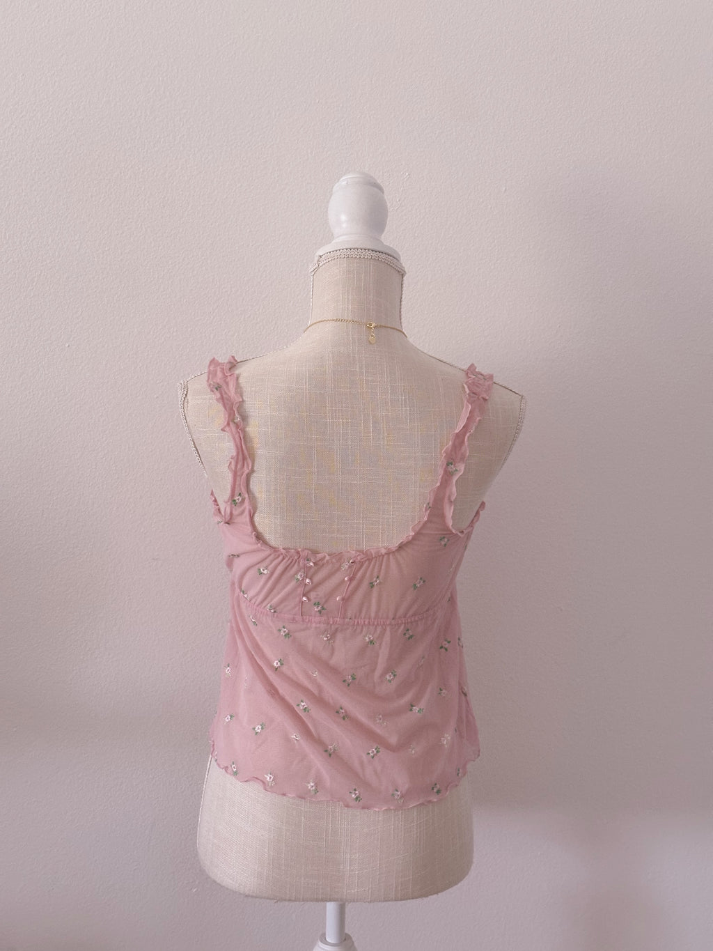 Vintage Victoria's Secret pink floral cami