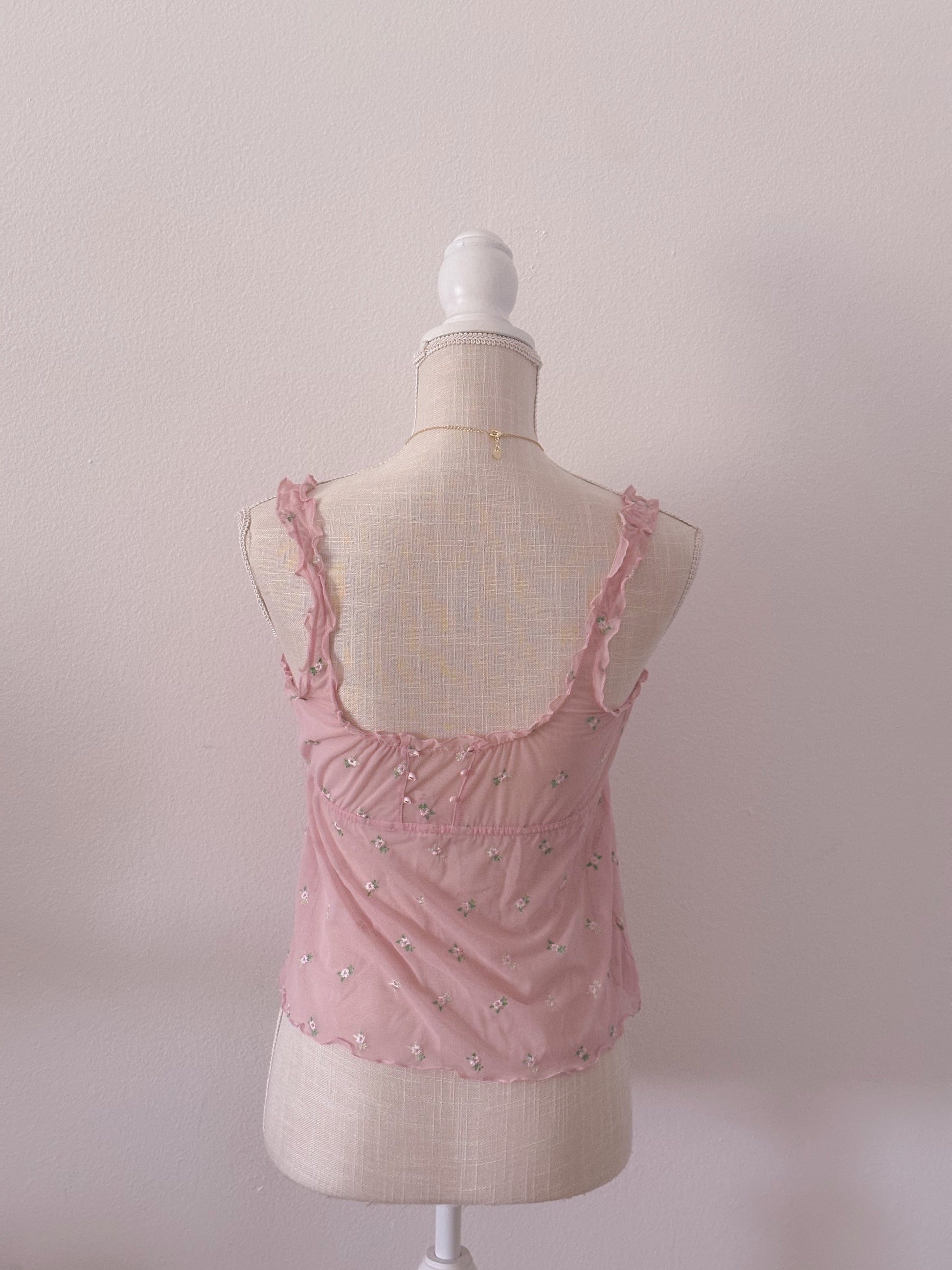 Vintage Victoria's Secret pink floral cami