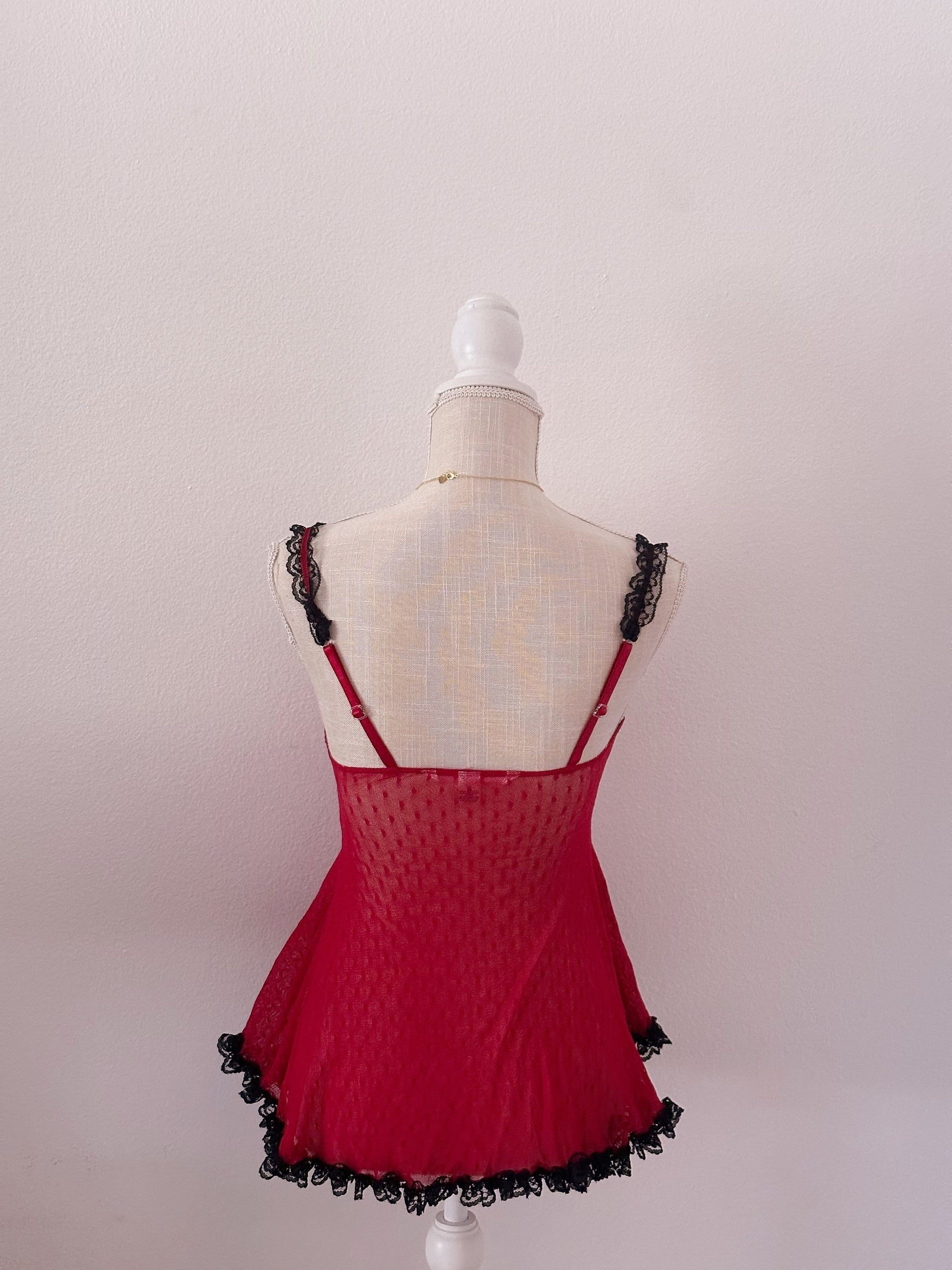 Vintage Victoria's Secret Red and Black Babydoll size: XS