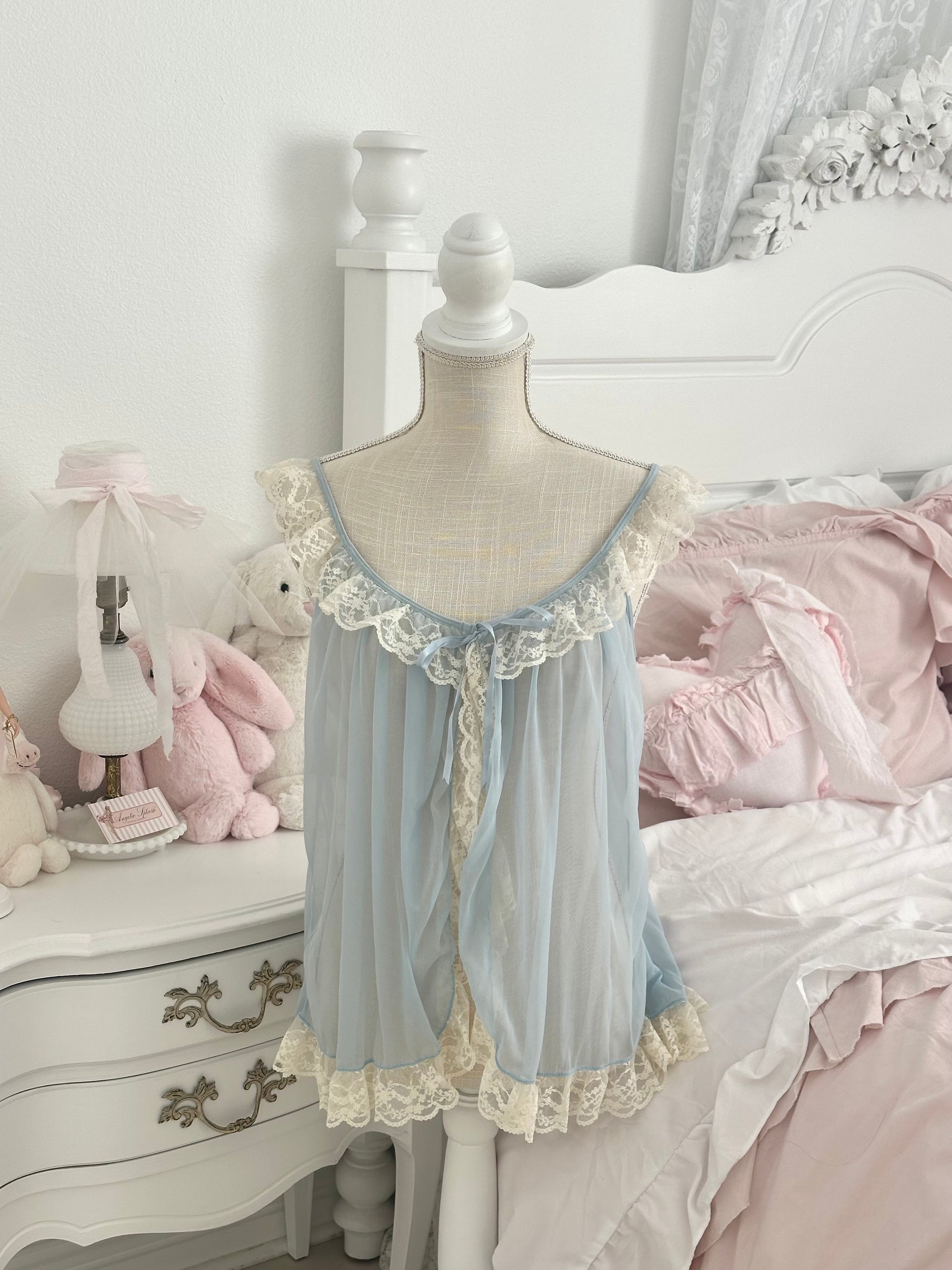 Vintage VS sheer blue babydoll cover up top size M from 2009