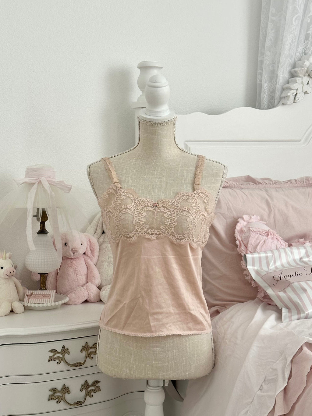 Vintage 1980s Beige Nude Sheer Bust Cami Top Size: XS/S