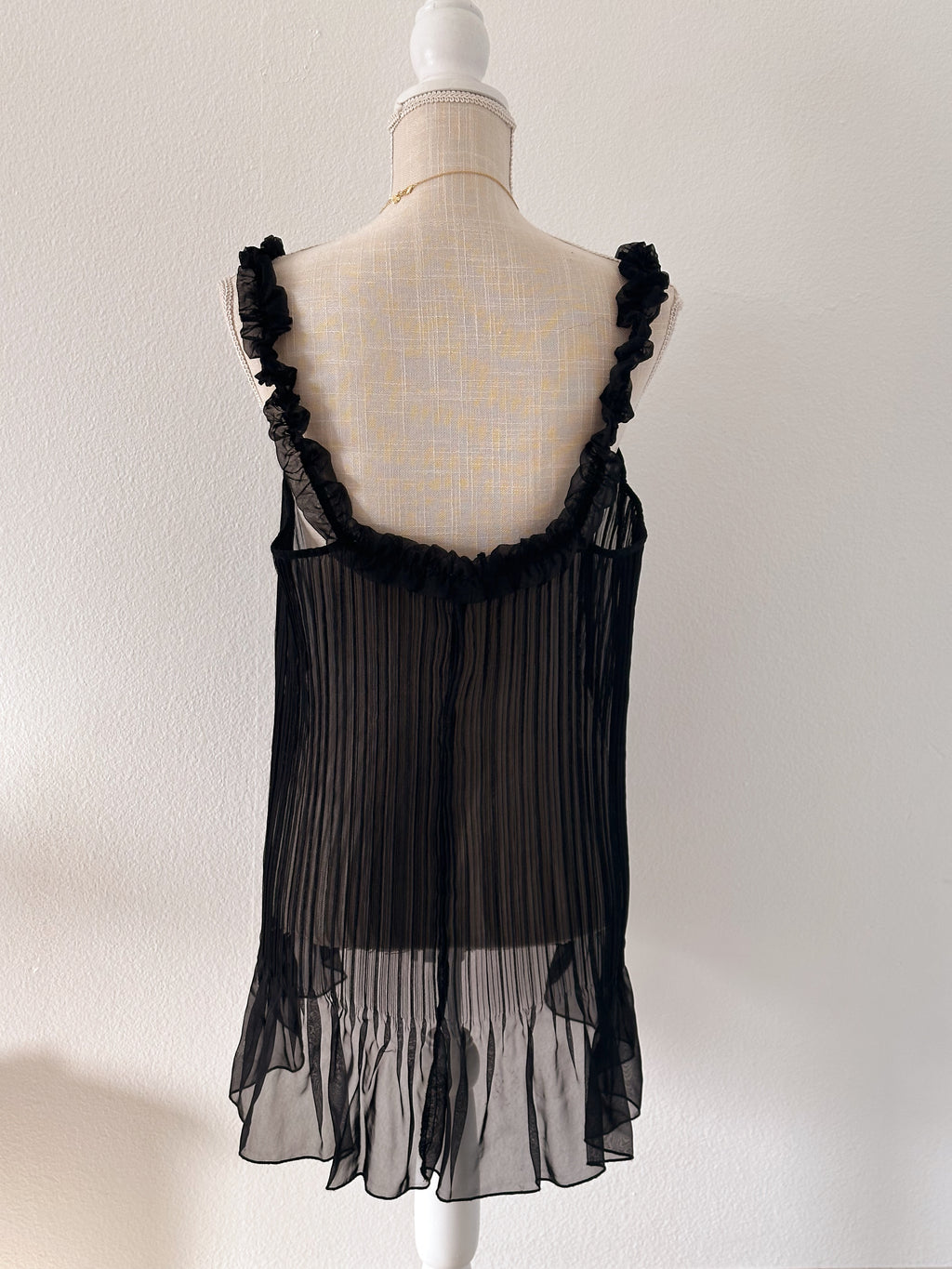 Vintage Victoria's Secret Black Sabrina Carpenter pleated slip dress