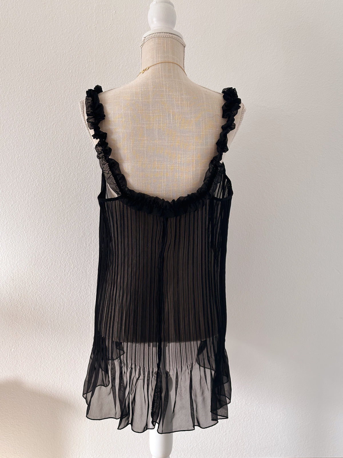 Vintage Victoria's Secret Black Sabrina Carpenter pleated slip dress