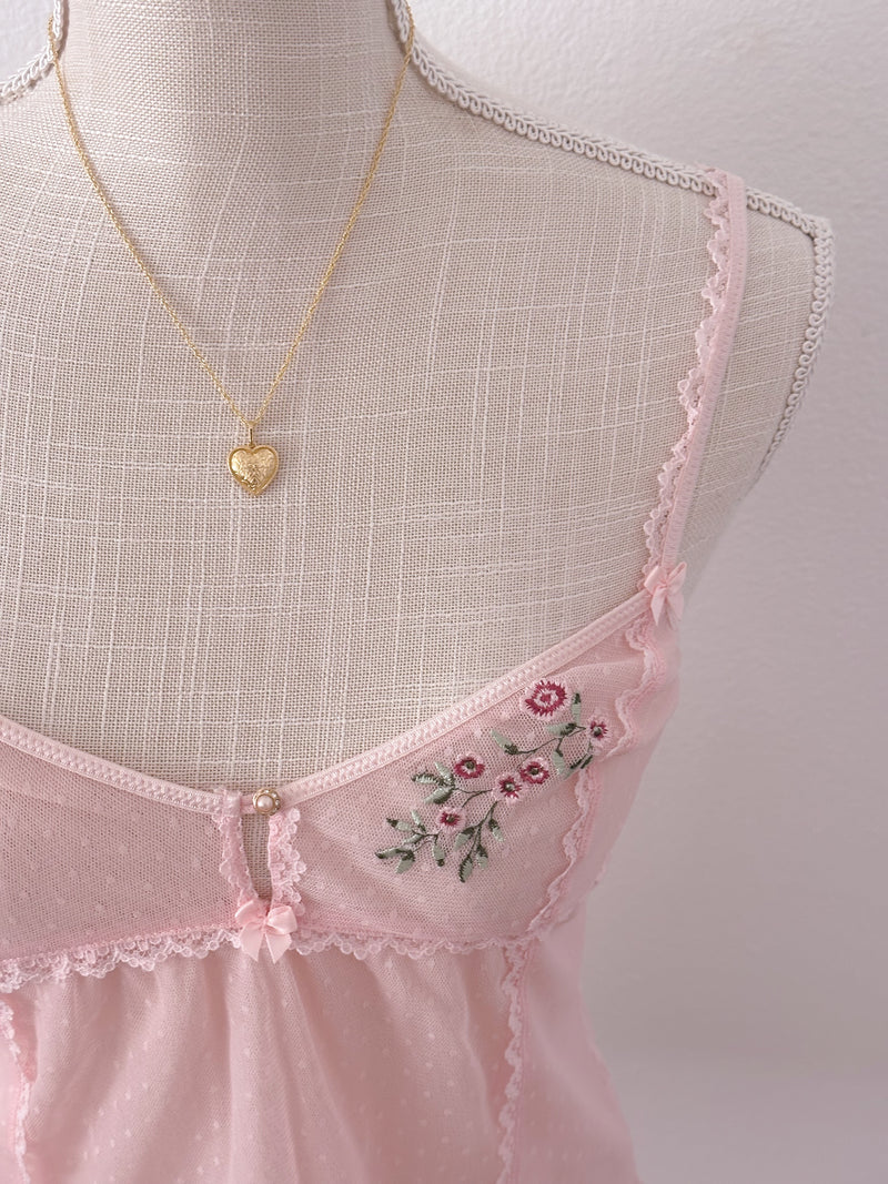 Vintage Victoria's Secret pink shabbychic cami top size: S
