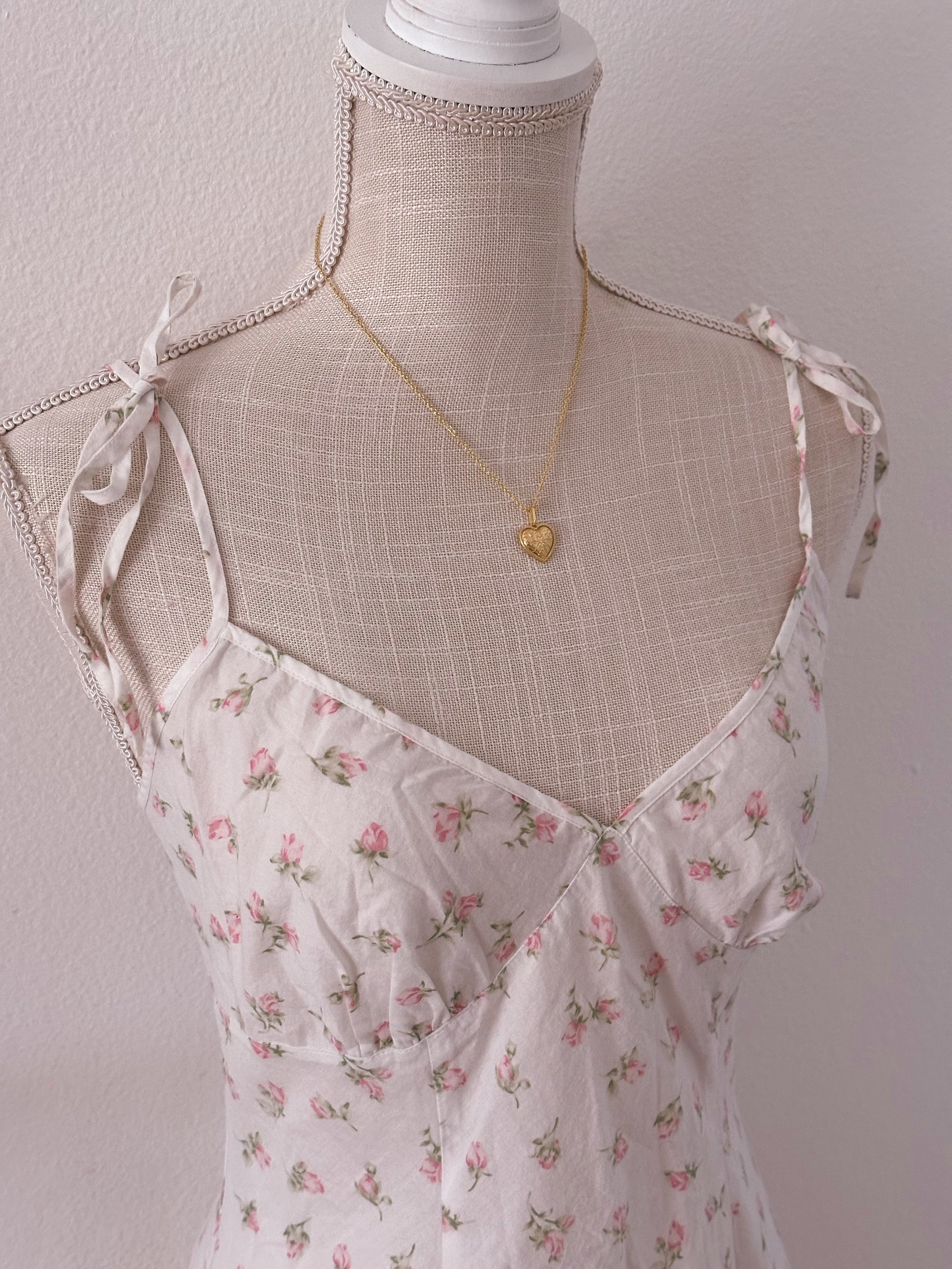 Vintage Victoria's Secret Shabby Chic white floral babydoll dress size: S