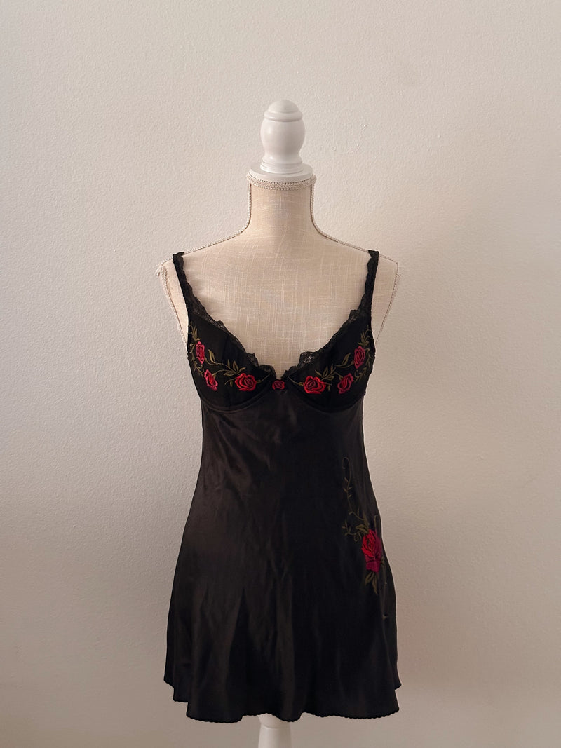 Victoria's Secret black Madison Beer slip dress