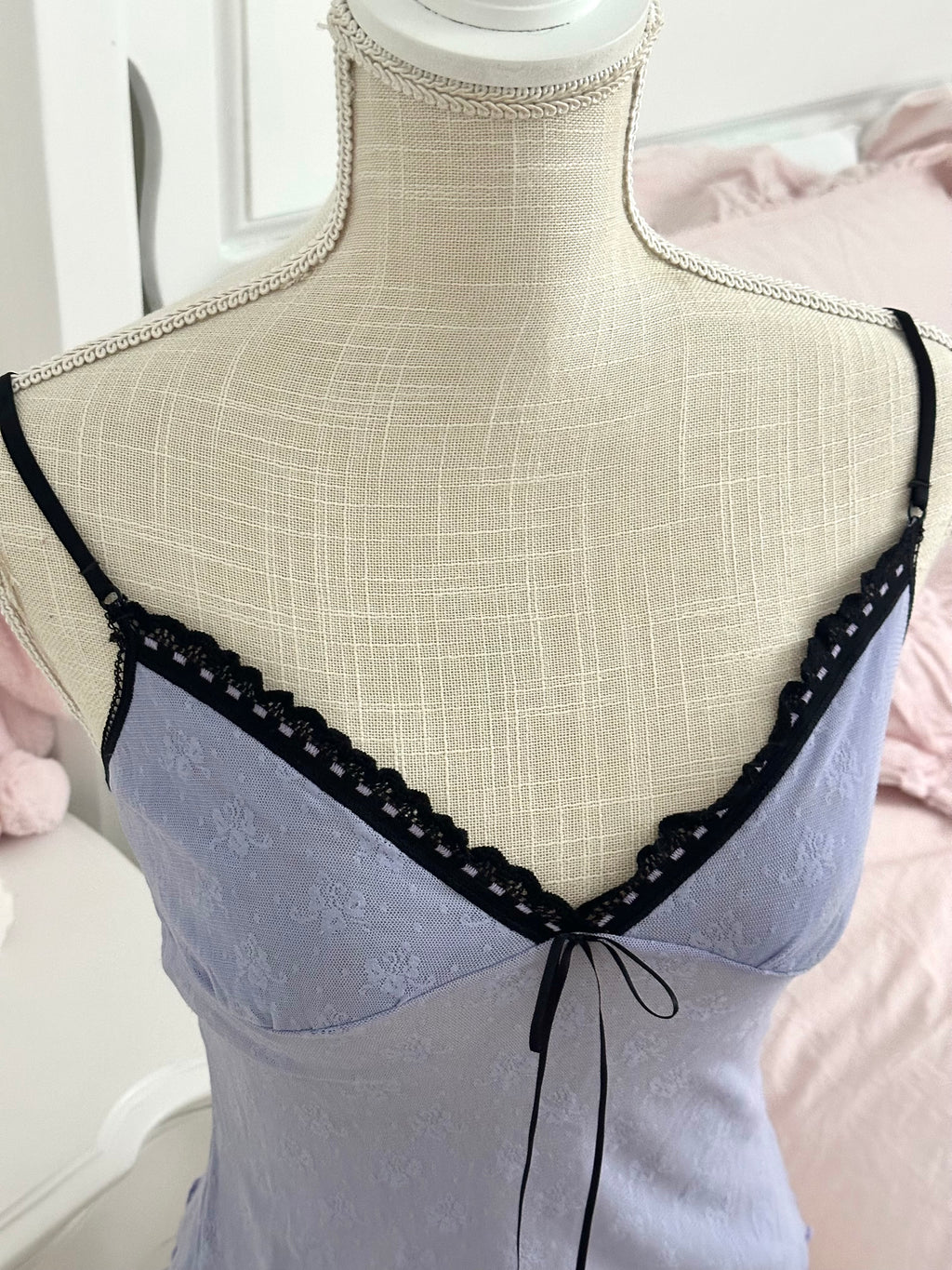 Vintage 2004 Victoria’s Secret Lilac & Black Sheer Cami Top Size: S
