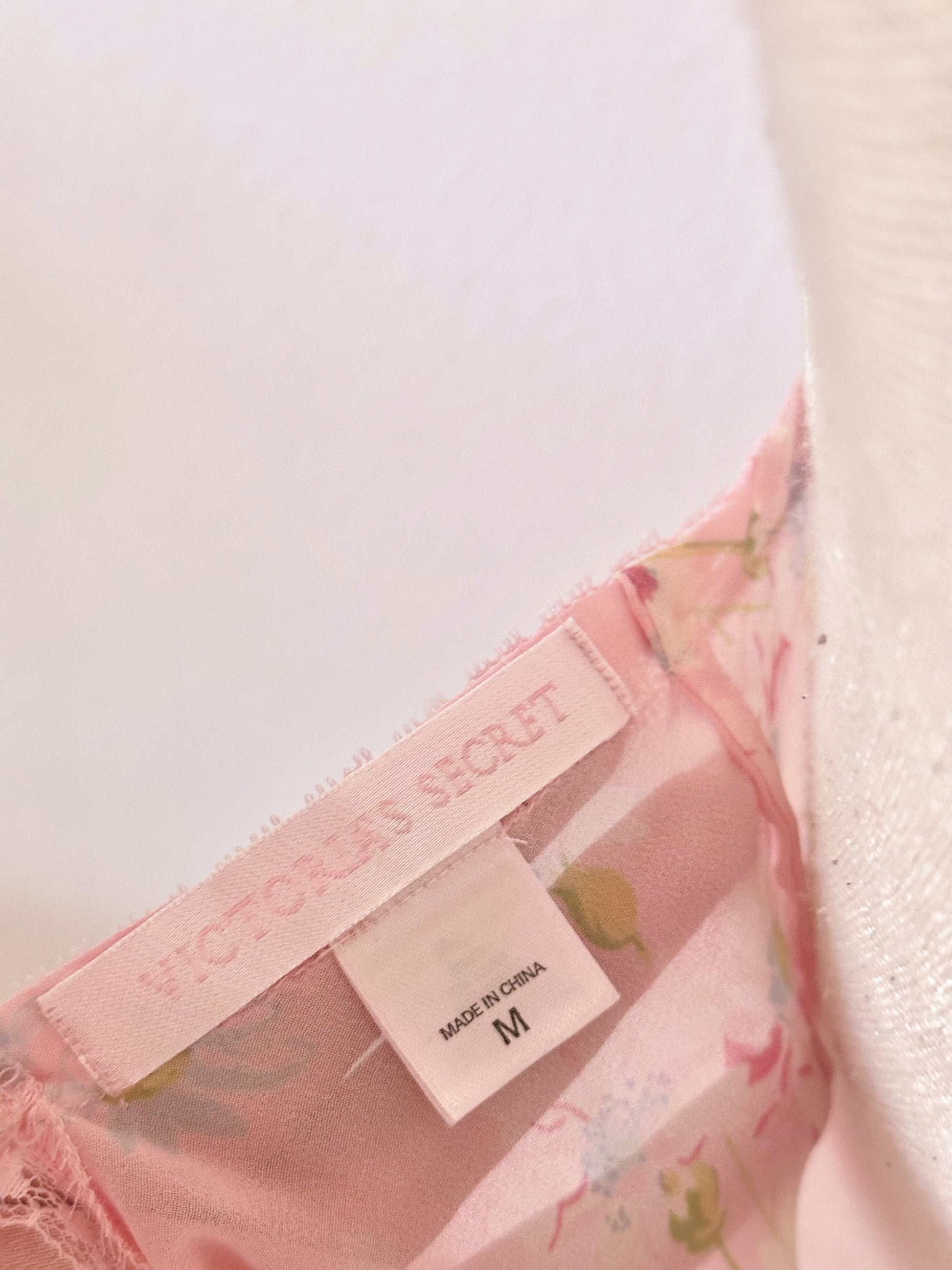 Vintage 2003 Victoria’s Secret Pink Floral Babydoll Slip Dress Size: M