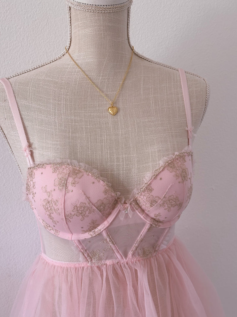 Vintage Victoria's Secret Ballerina pink babydoll top size: 34 B