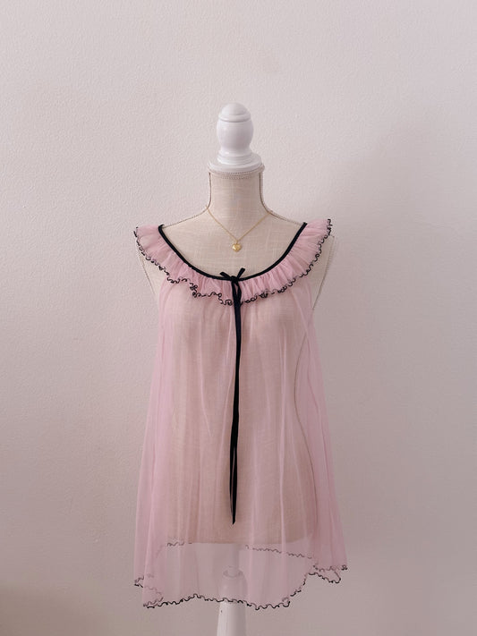 Vintage Victoria's Secret, Sabrina Carpenter, pink and black babydoll size: XS