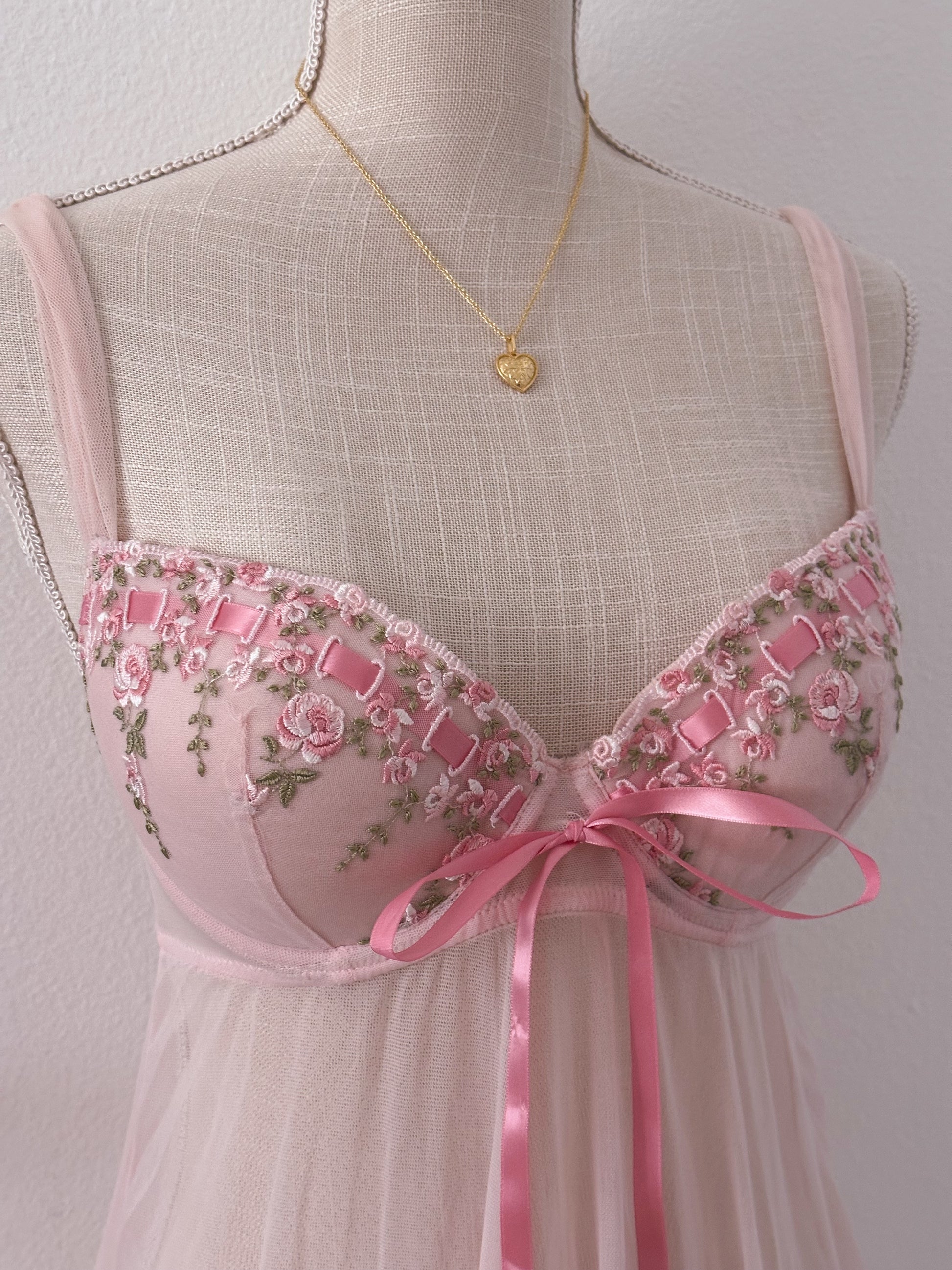 Vintage Pink enchanted babydoll slip dress size: S/M