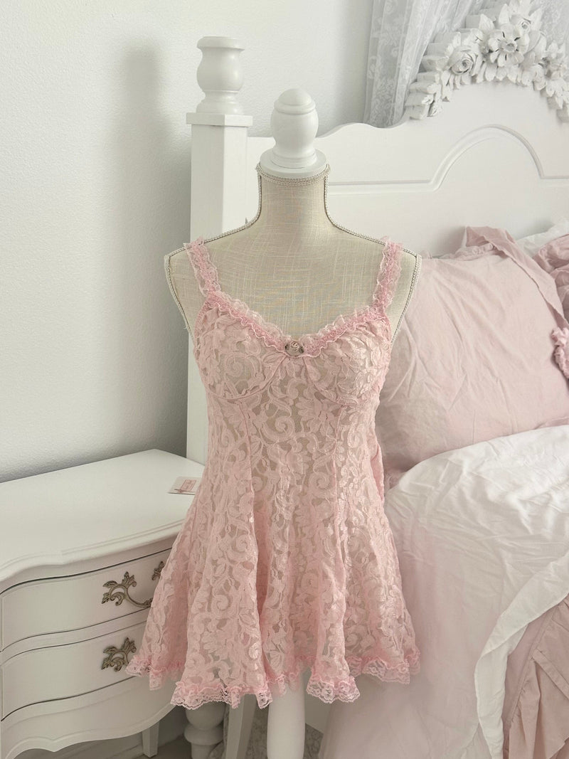 Vintage Y2K Private Luxuries Pink Babydoll Size: S