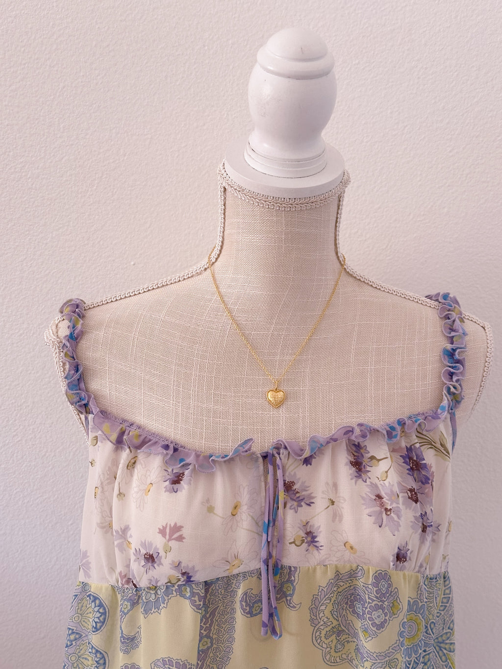 Victoria's Secret vintage shabby chic purple and white slip dress