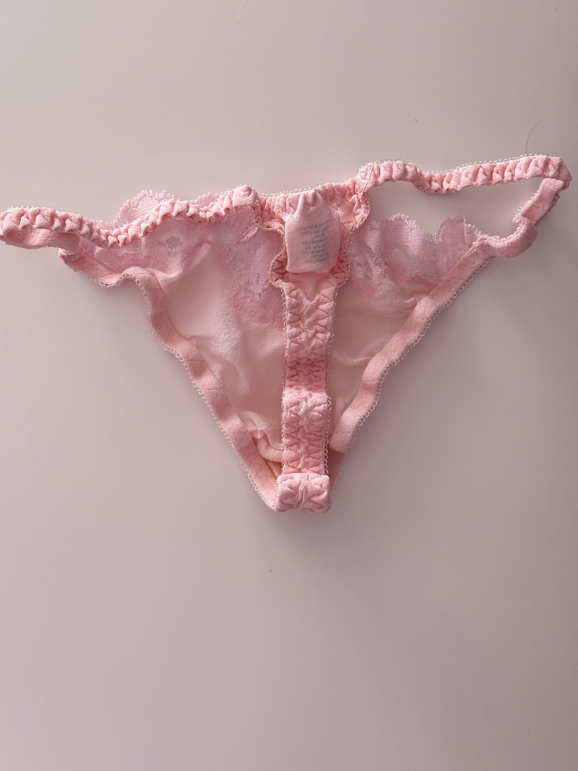 Vintage Victoria's Secret pink sheer baby doll slip set dress size: xs