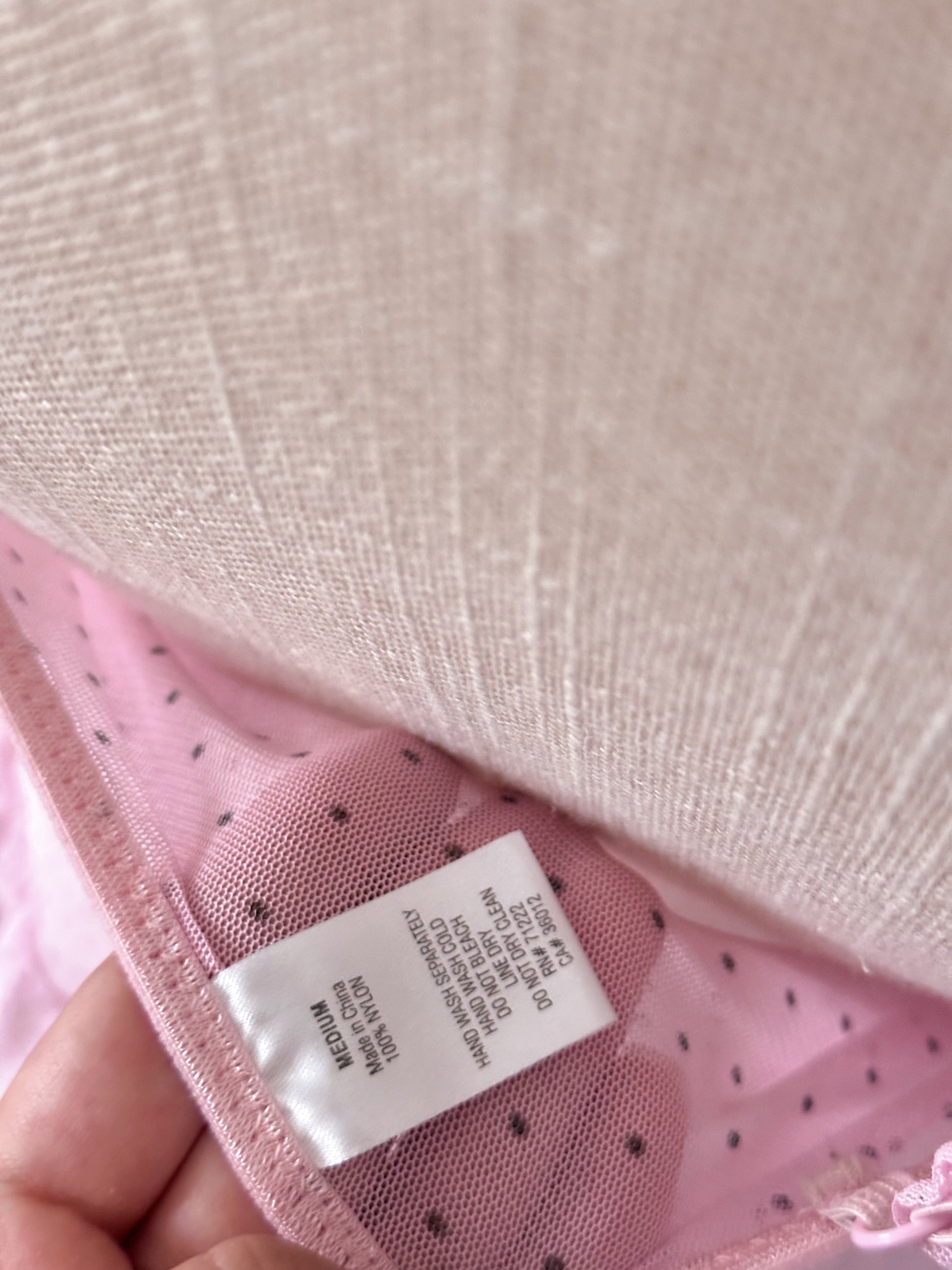 Vintage Y2K pink sheer polkadot cami top Size: M