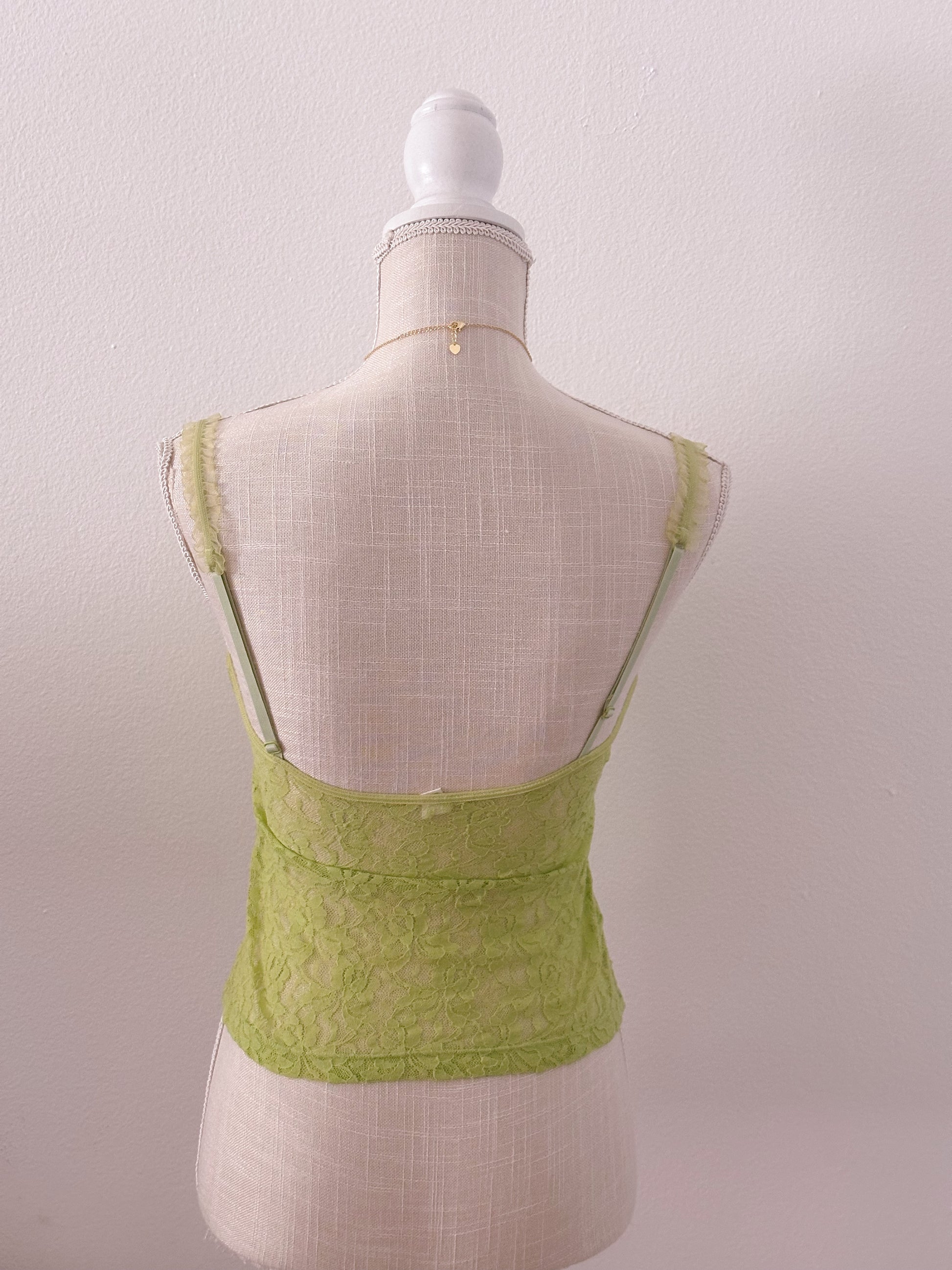 Vintage matcha green bustier corset cami top size: 36 C