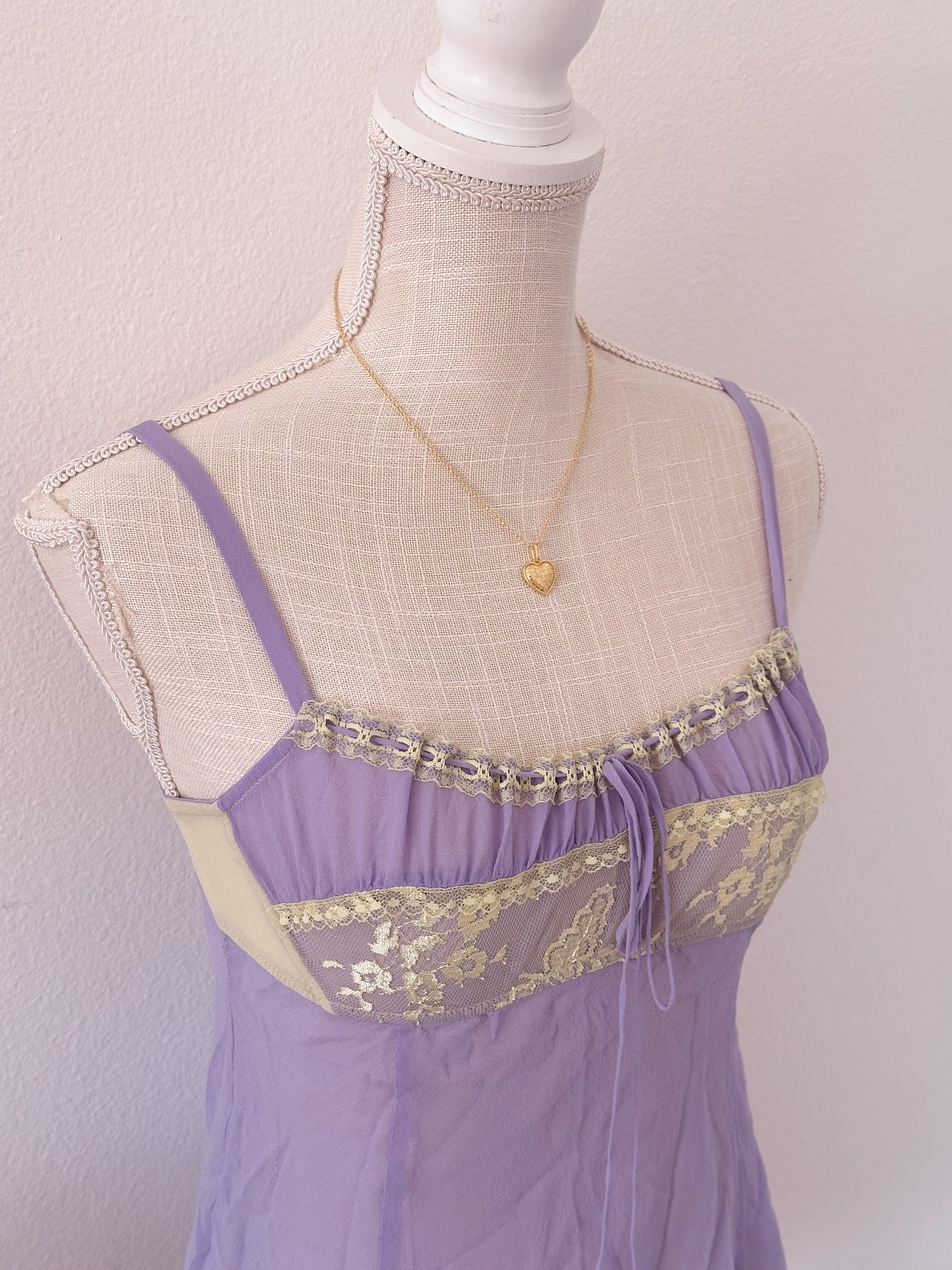 Victoria's Secret purple milkmaid slip dress cami top size: XS