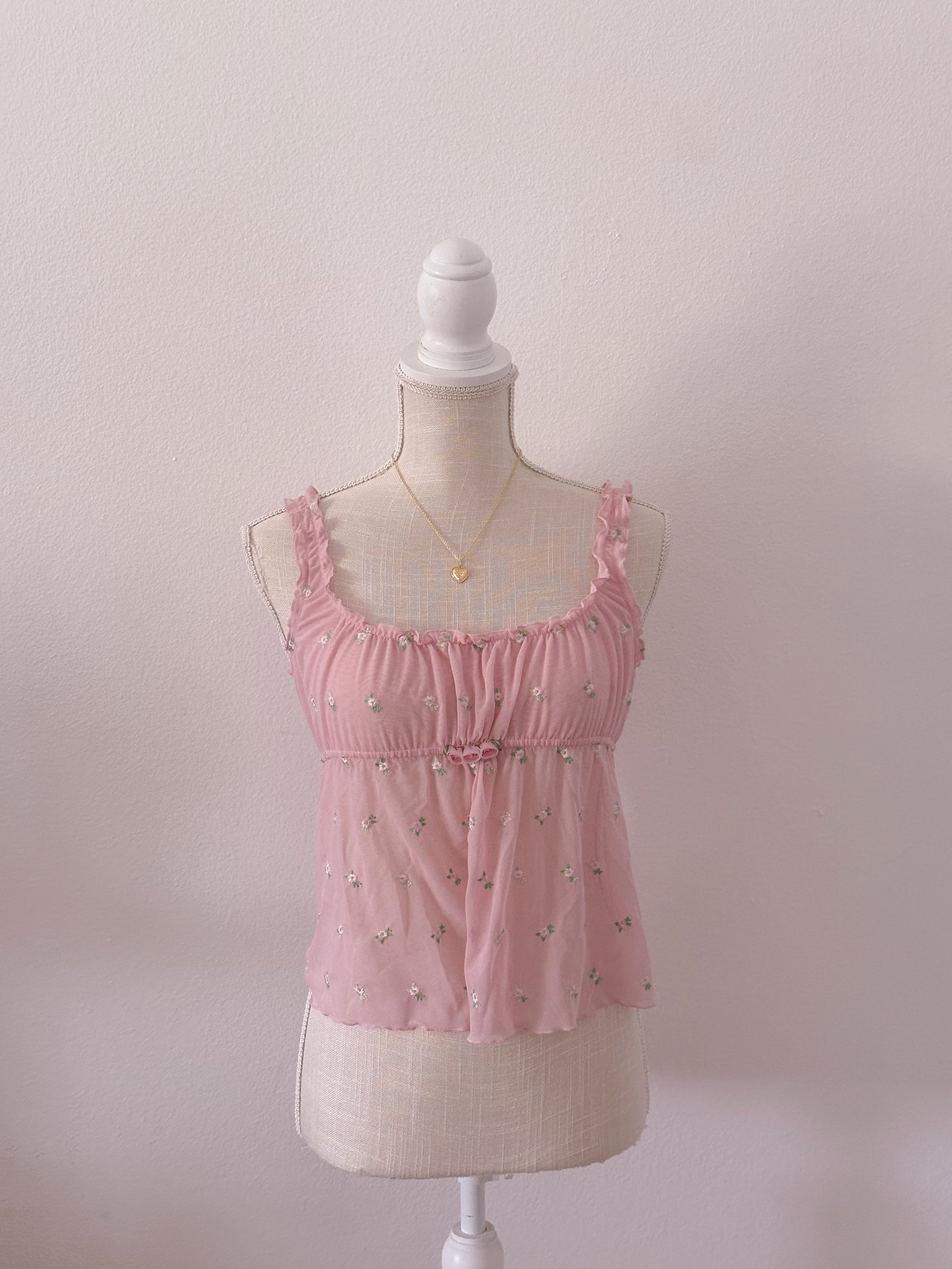 Vintage Victoria's Secret pink floral cami