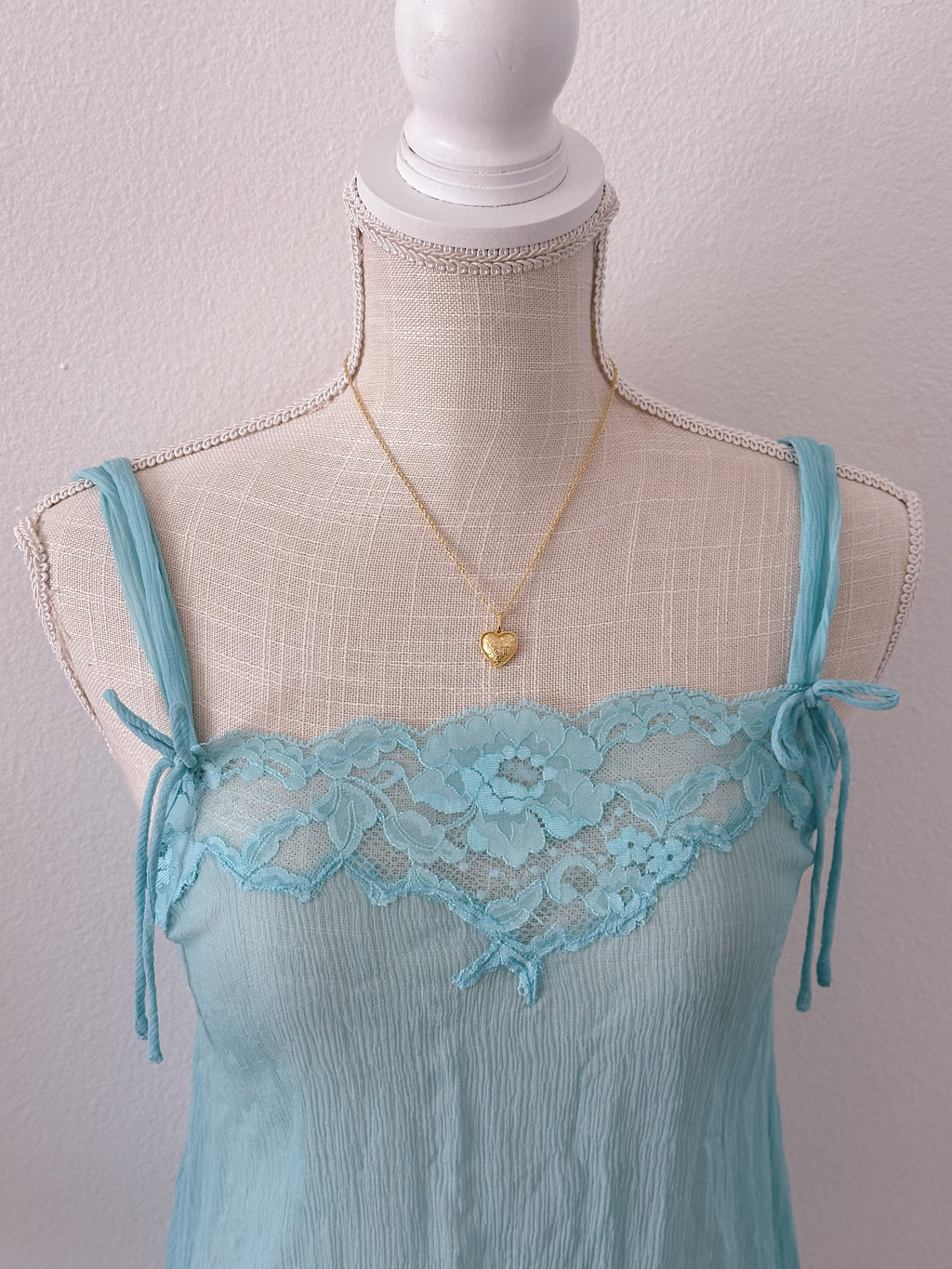 Vintage Silk Victoria's Secret blue sheer babydoll slip dress size: XS