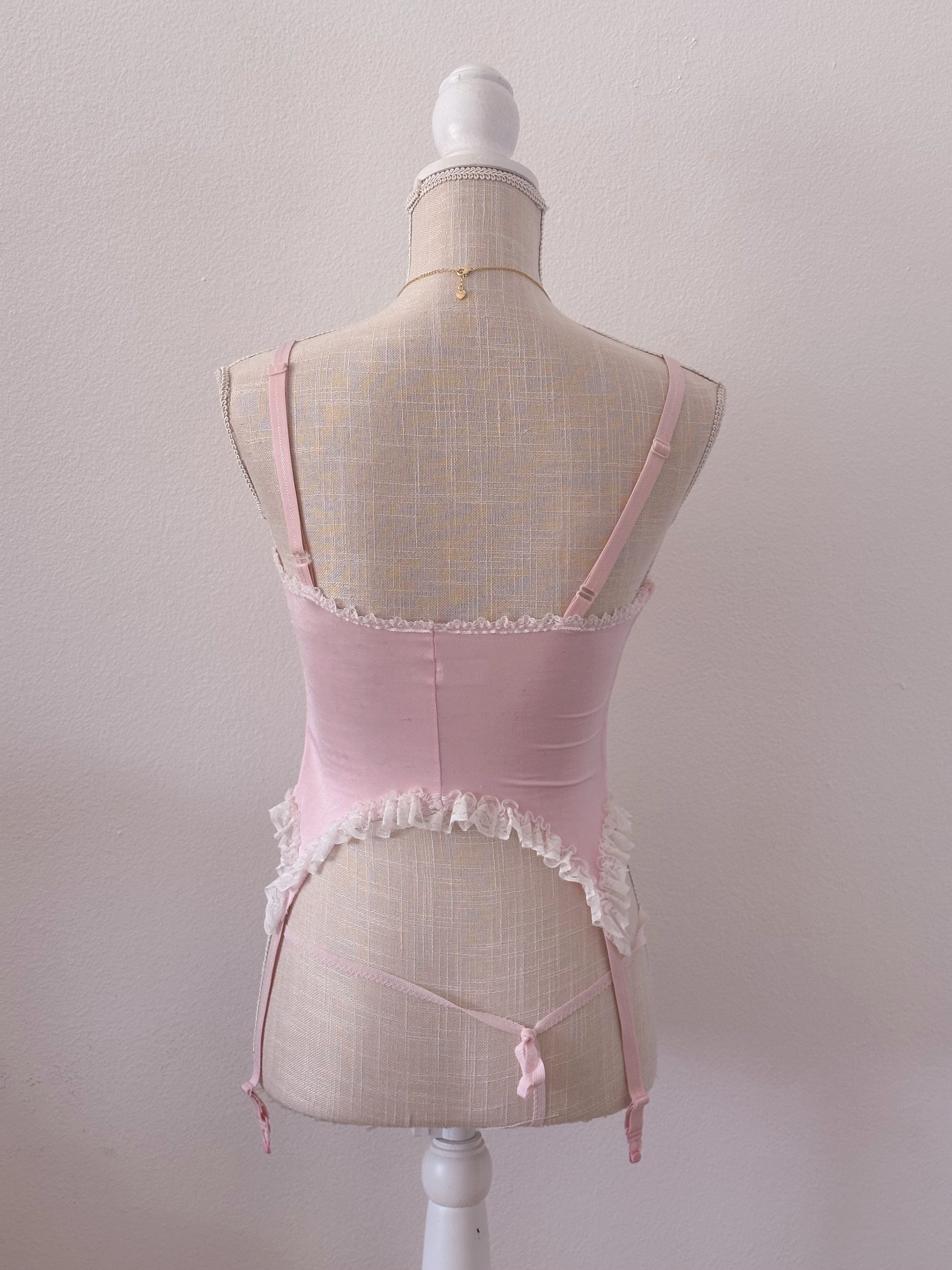Vintage 1950s emil bole pink lingerie set size: S