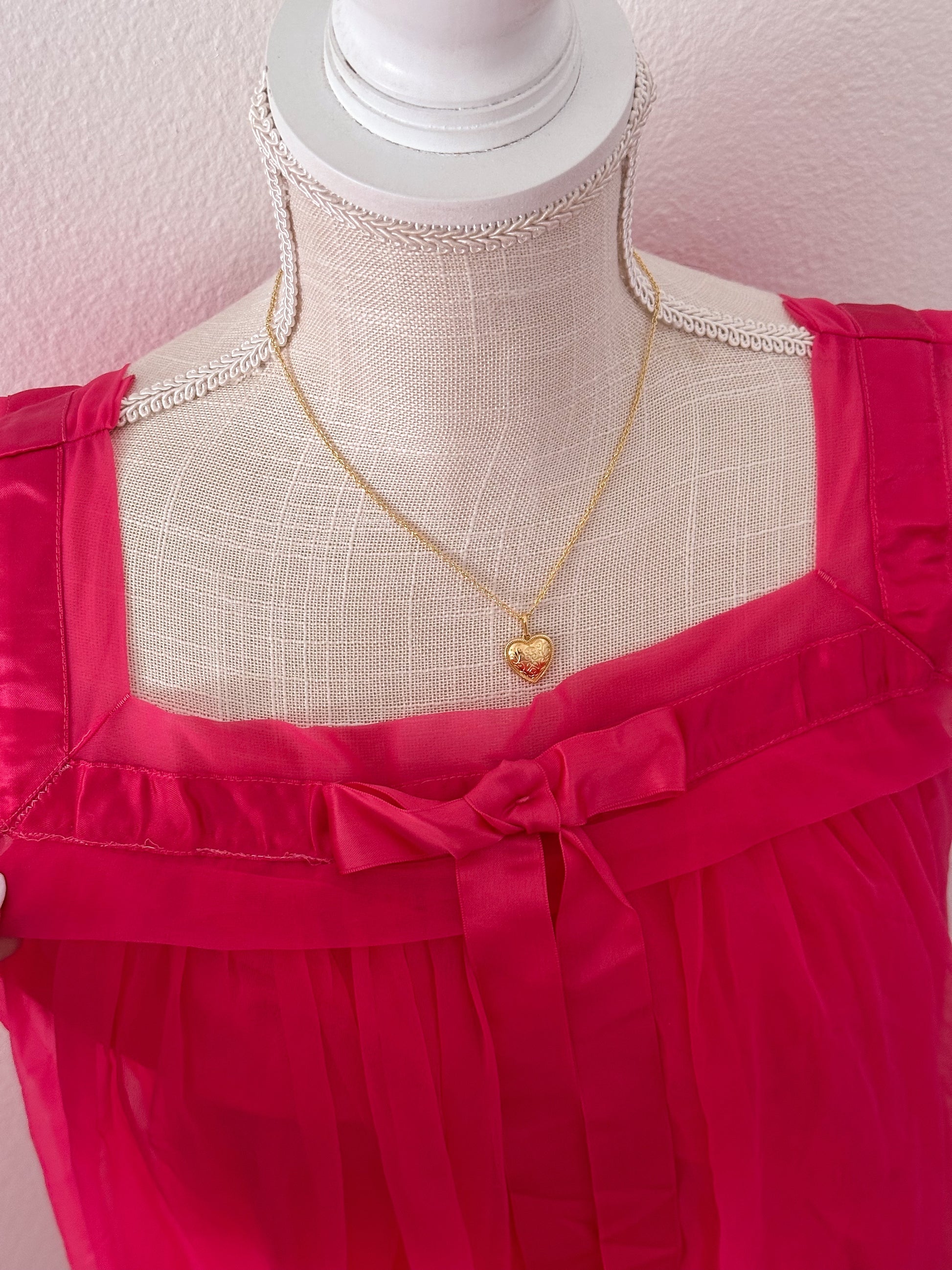 Vintage hot pink nightgown, slip dress size: M